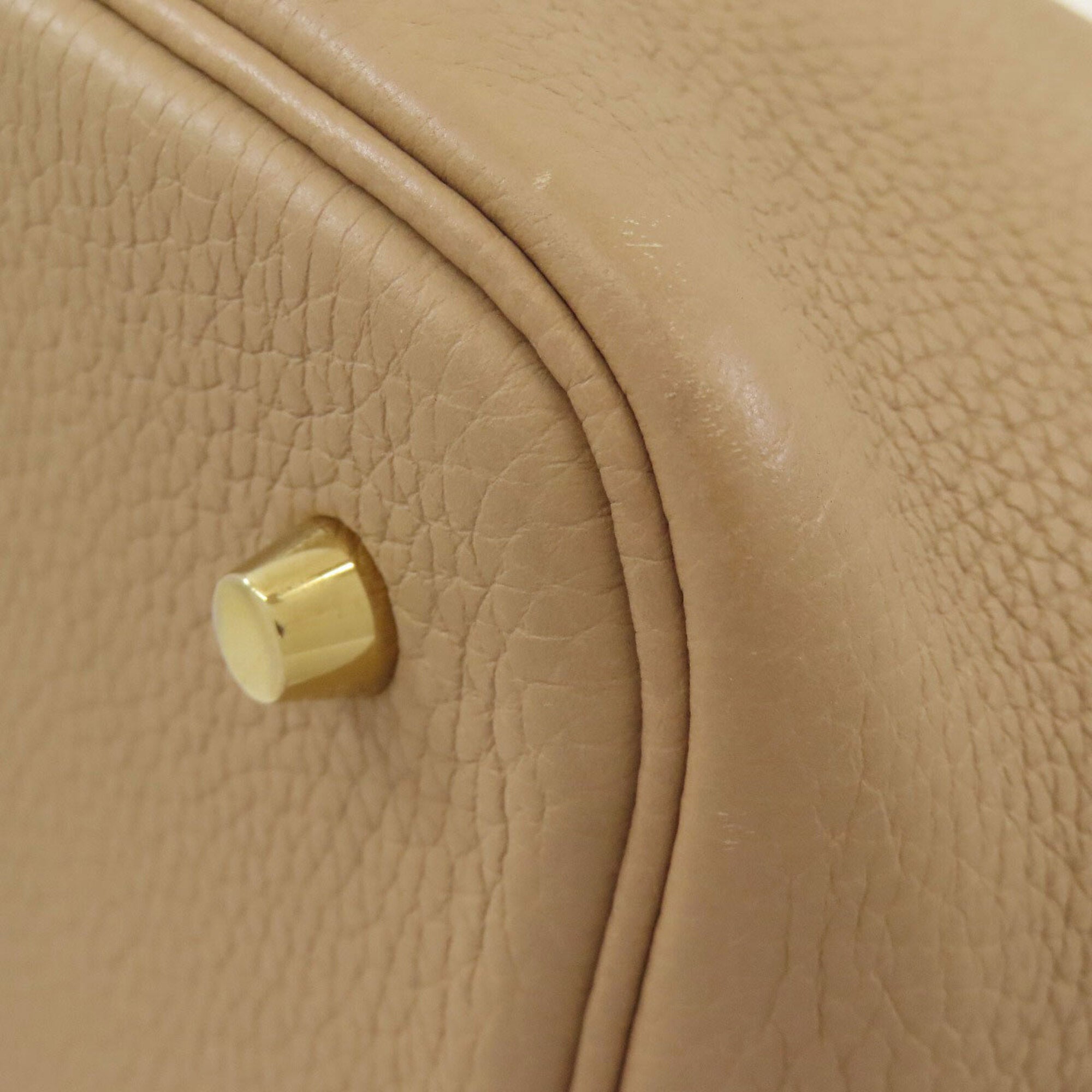 Hermes Beige Brown Taurillon Clemence Leather Handbag (Pre-Owned)