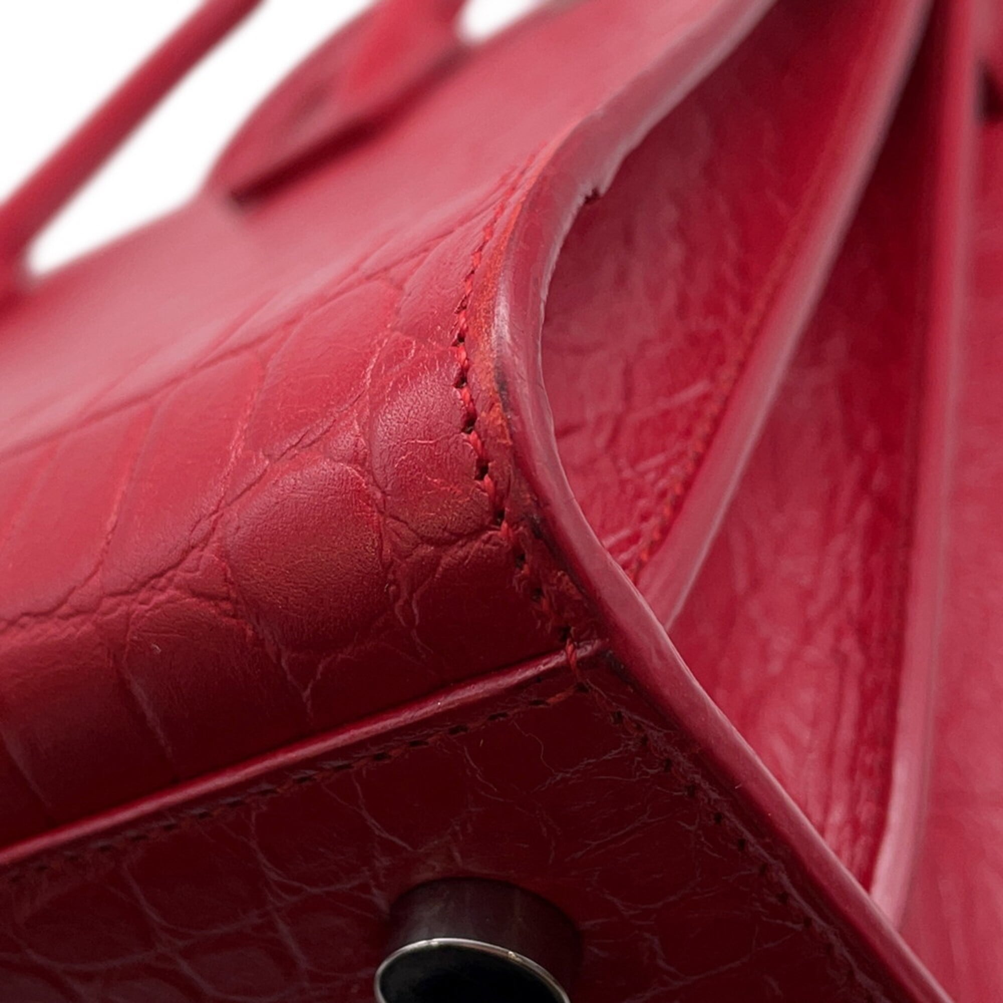 Yves Saint Laurent Sac De Jour Red Color Leather Handbag (Pre-Owned)