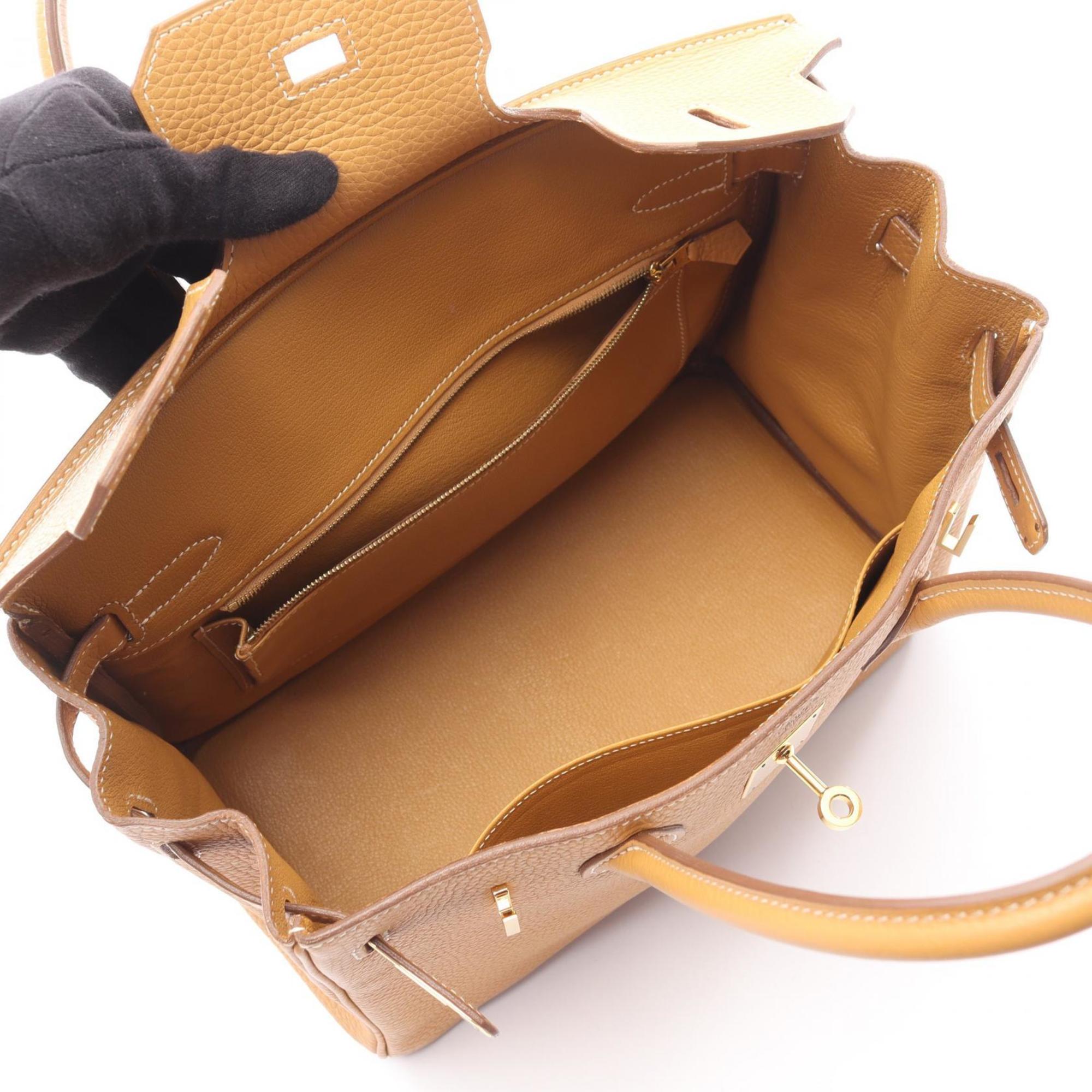 Hermes Brown Natural Sable Taurillon Clemence Leather Leather Handbag (Pre-Owned)