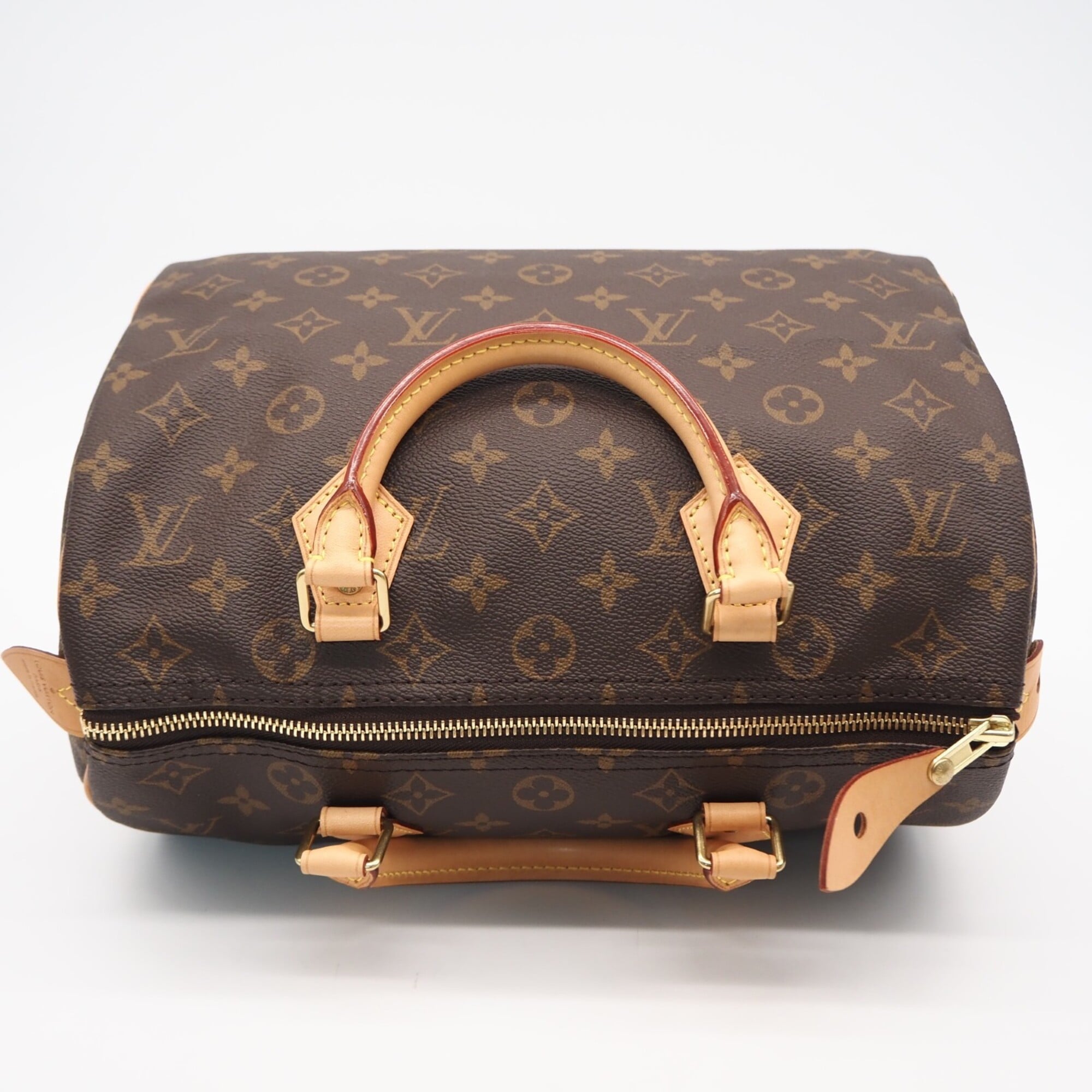 Louis Vuitton Beige Brown Coated Canvas Handbag (Pre-Owned)