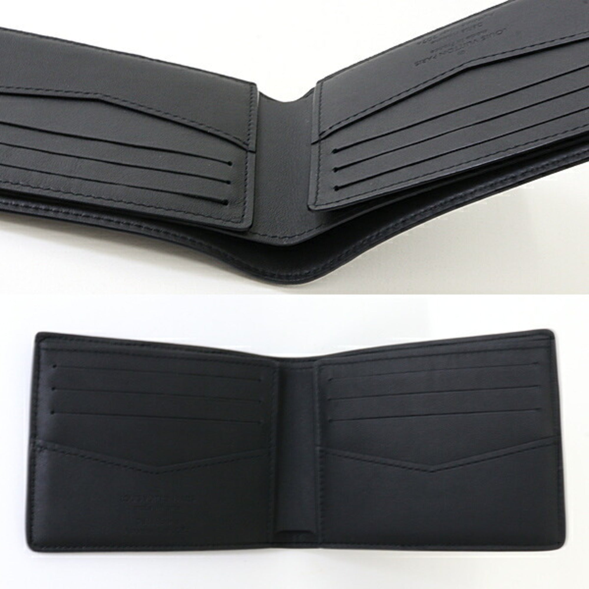 Louis Vuitton Black Leather Wallet (Bi-Fold) (Pre-Owned)