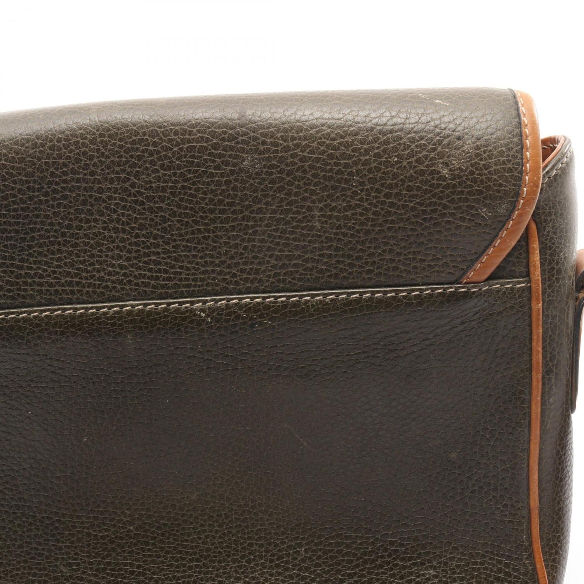 Celine Brown Khaki Leather Handbag Shoulder Bag (Pre-Owned)