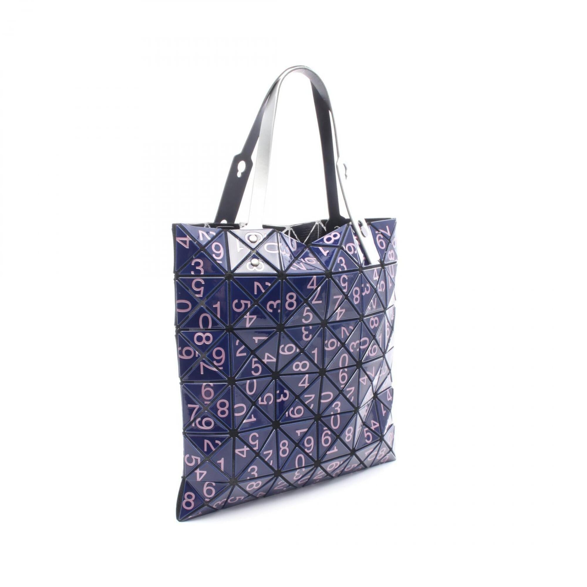 Bao Bao Issey Miyake Navy Pink Coated Canvas Handbag Tote Bag (Pre-Owned)