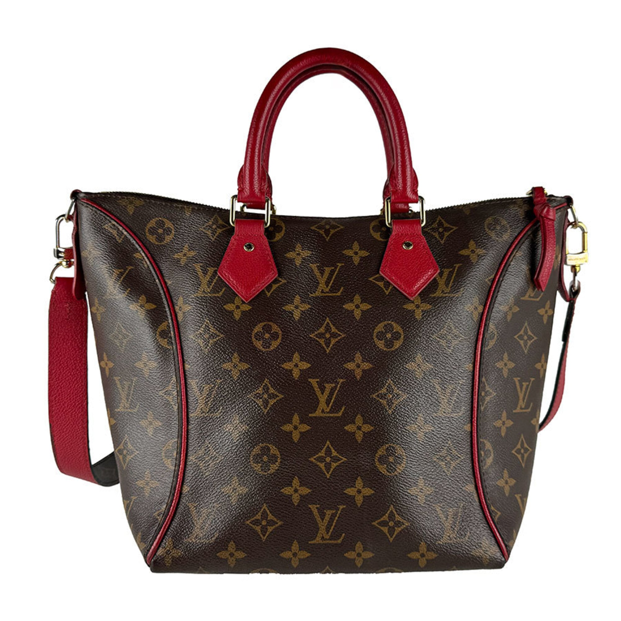 Louis Vuitton Brown Monogram Red Color Monogram Handbag Shoulder Bag (Pre-Owned)