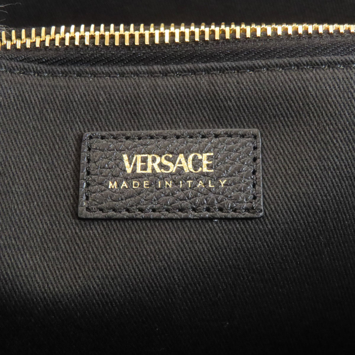 Versace Black Leather Tote Bag (Pre-Owned)