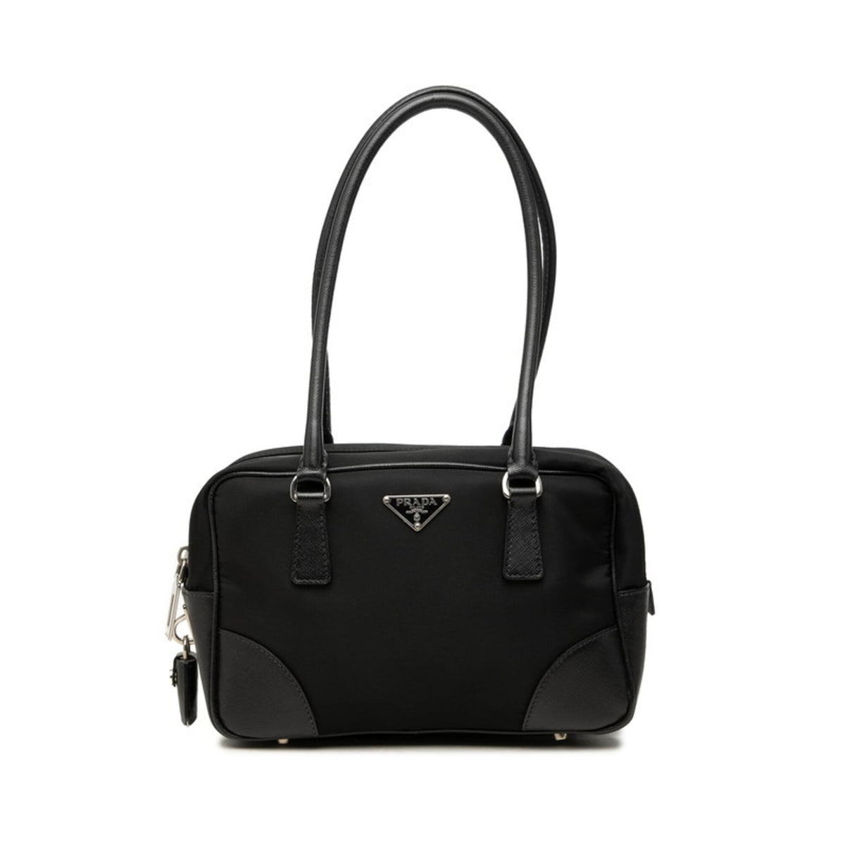 Prada Black Nylon Saffiano Shoulder Bag Tote Bag (Pre-Owned)