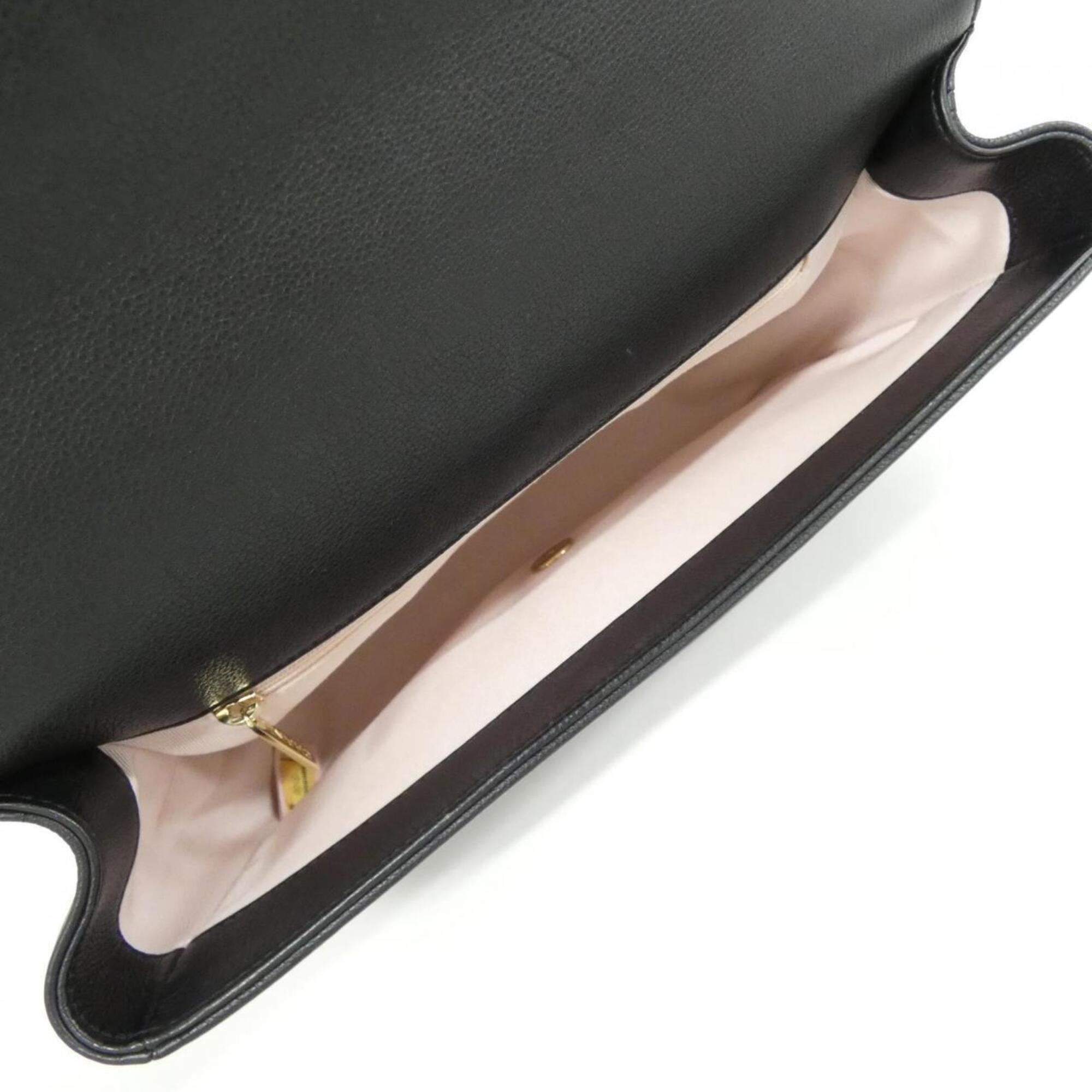 Chanel Black Grained Calfskin Shoulder Bag (Pre-Owned)