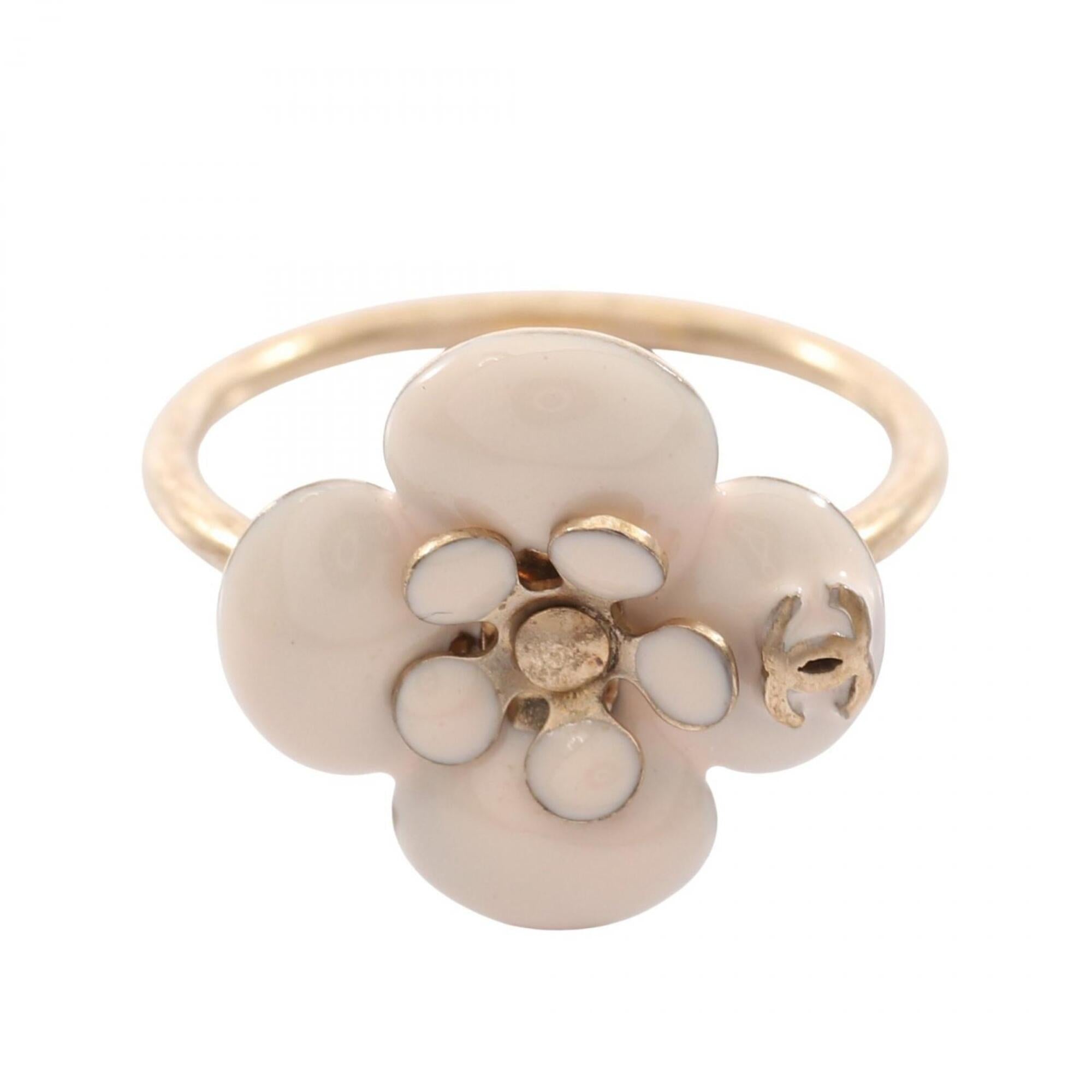 Chanel Gold White Gold Plating Band Ring (Pre-Owned)
