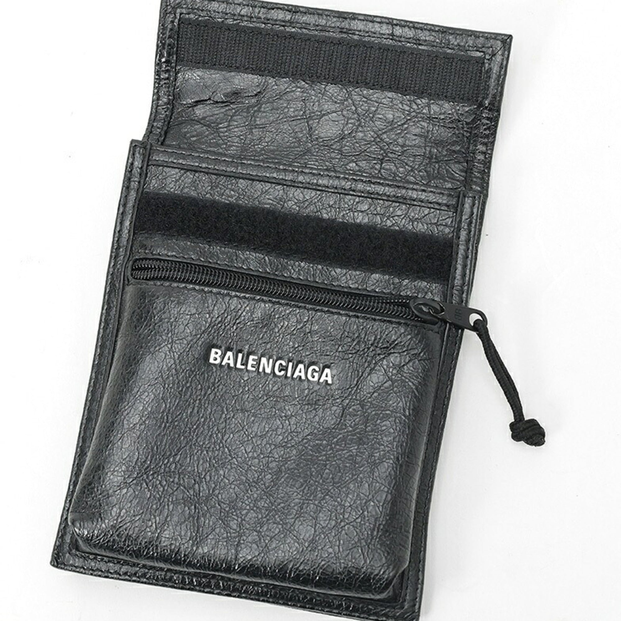 Balenciaga Black Leather Pouch Shoulder Bag (Pre-Owned)