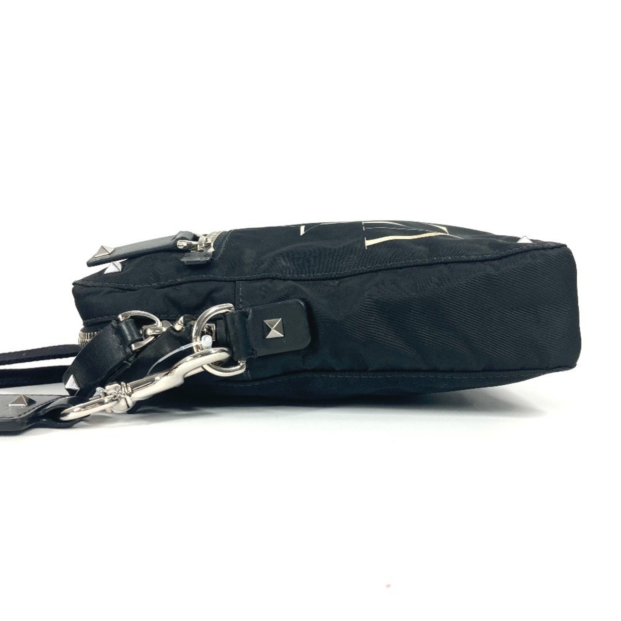 Valentino Black White Nylon Pochette Shoulder Bag (Pre-Owned)