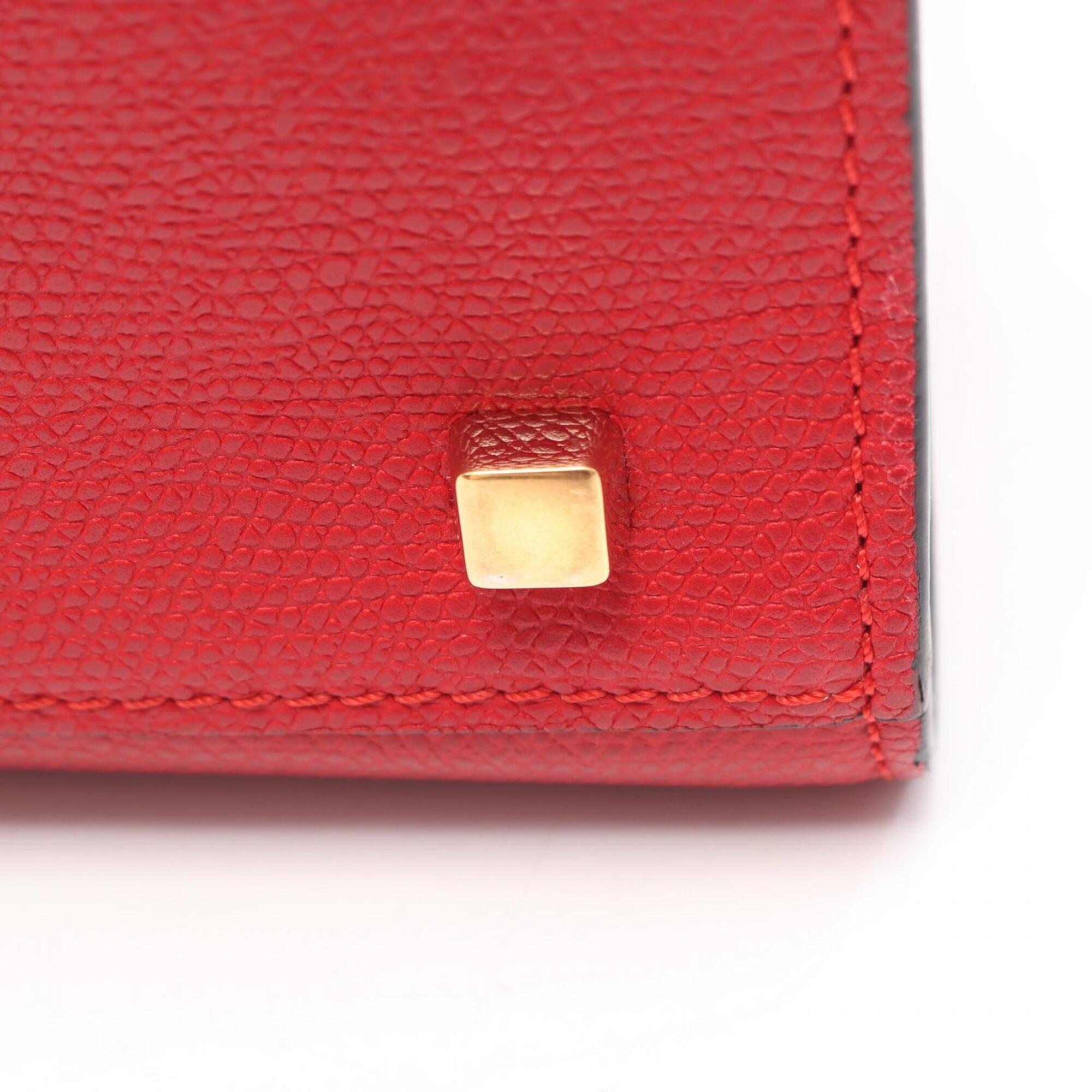 Valextra Red Color Leather Handbag Shoulder Bag (Pre-Owned)