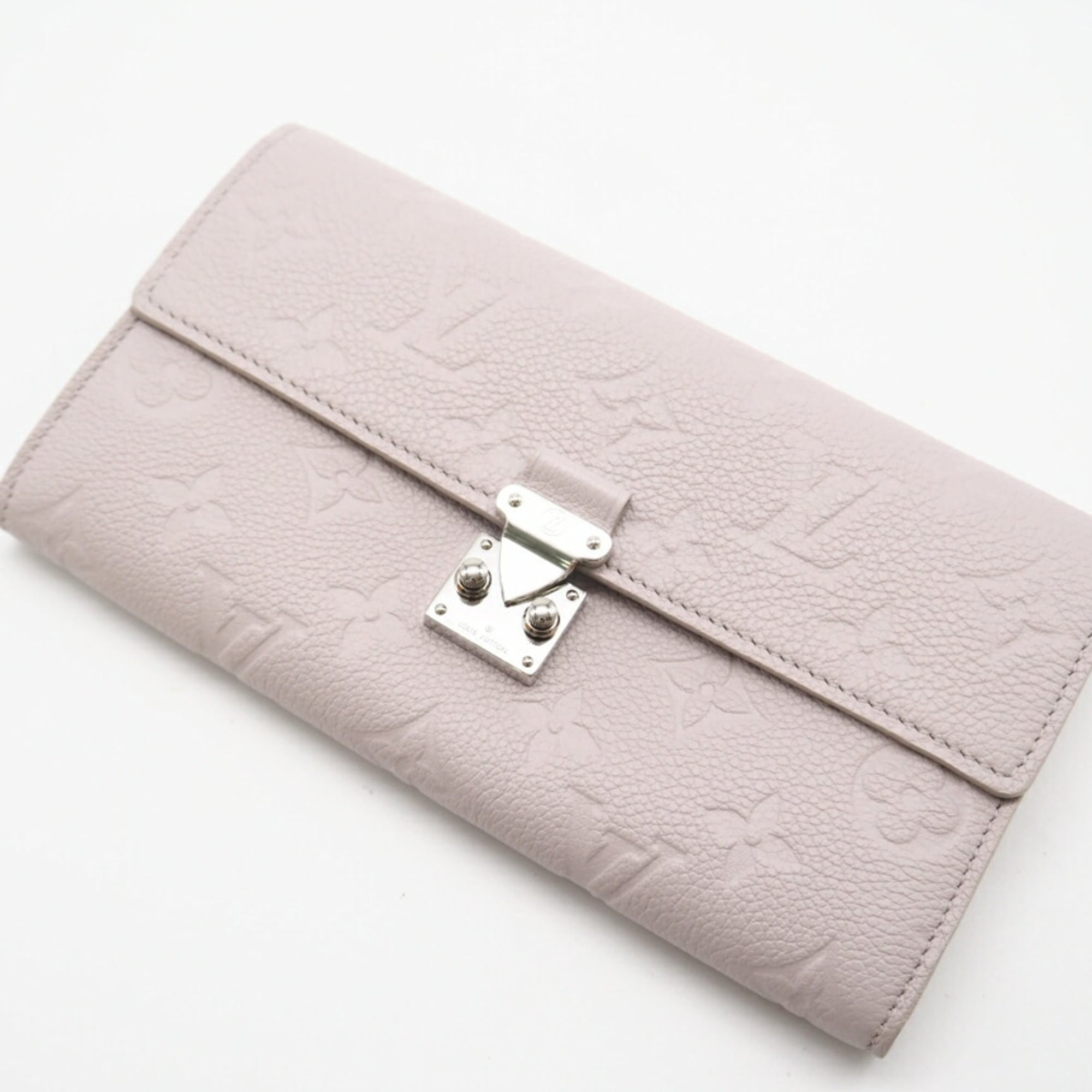 Louis Vuitton Empreinte Gray Pink Leather Long Wallet (Bi-Fold) (Pre-Owned)