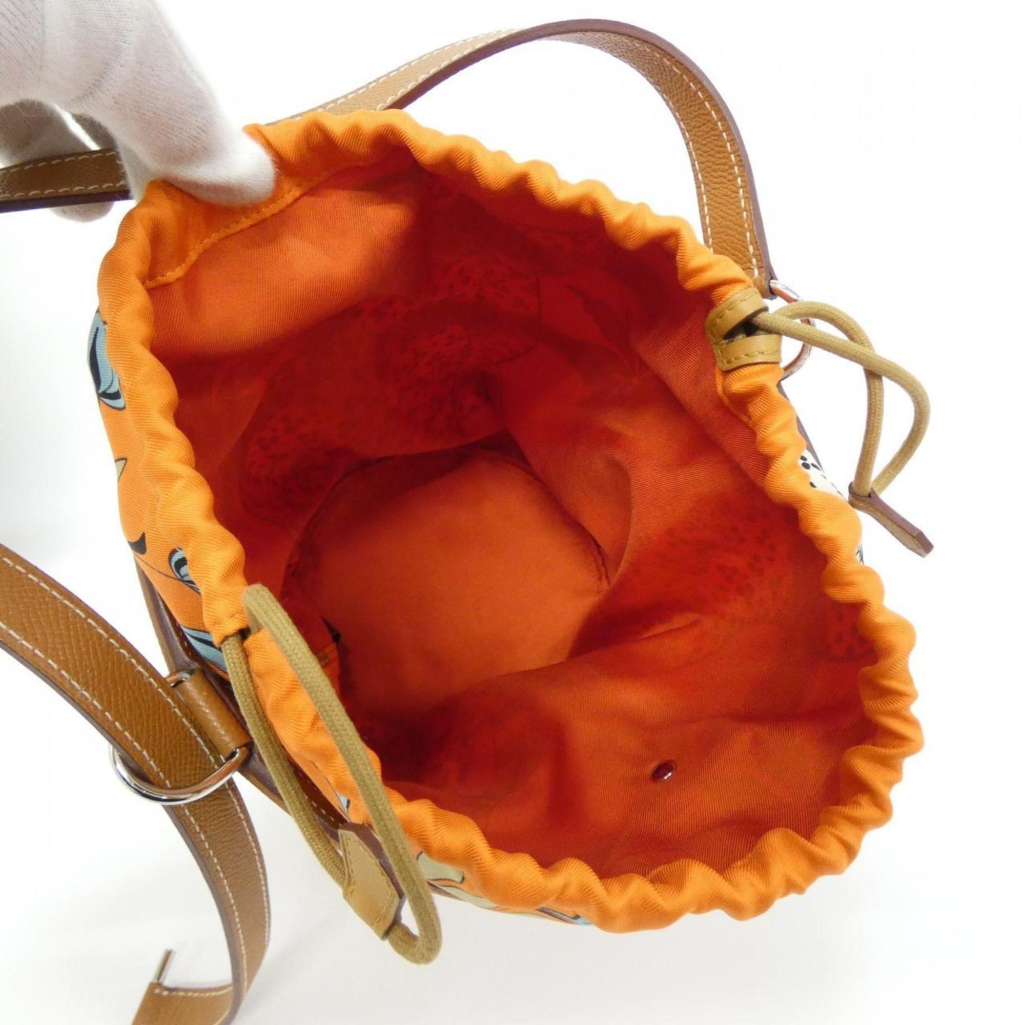 Hermes Gold Epsom Leather Silk Shoulder Bag (Pre-Owned)