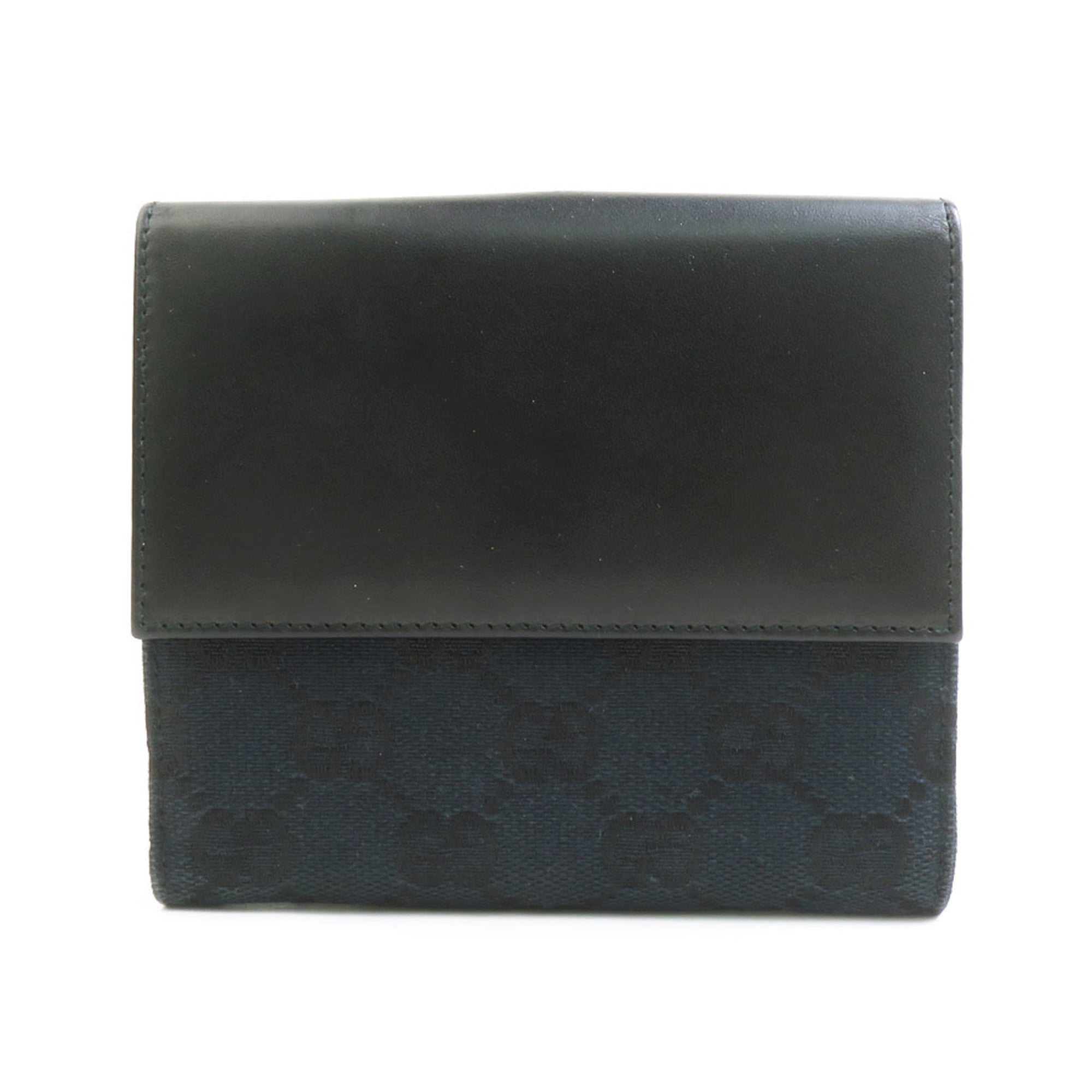 Gucci Black Gg Canvas Leather Wallet (Bi-Fold) (Pre-Owned)