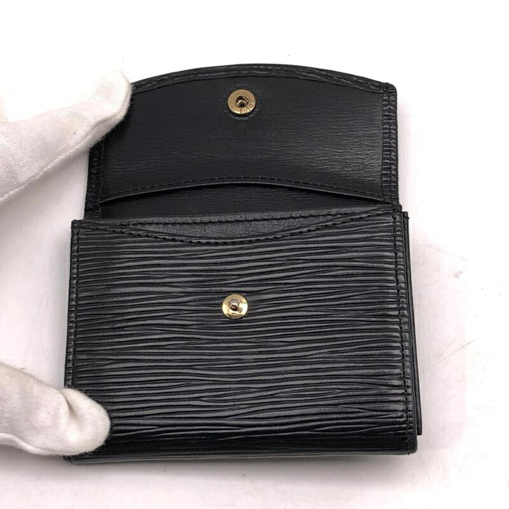 Louis Vuitton Epi Black Epi Leather Coin Purse/Coin Case (Pre-Owned)