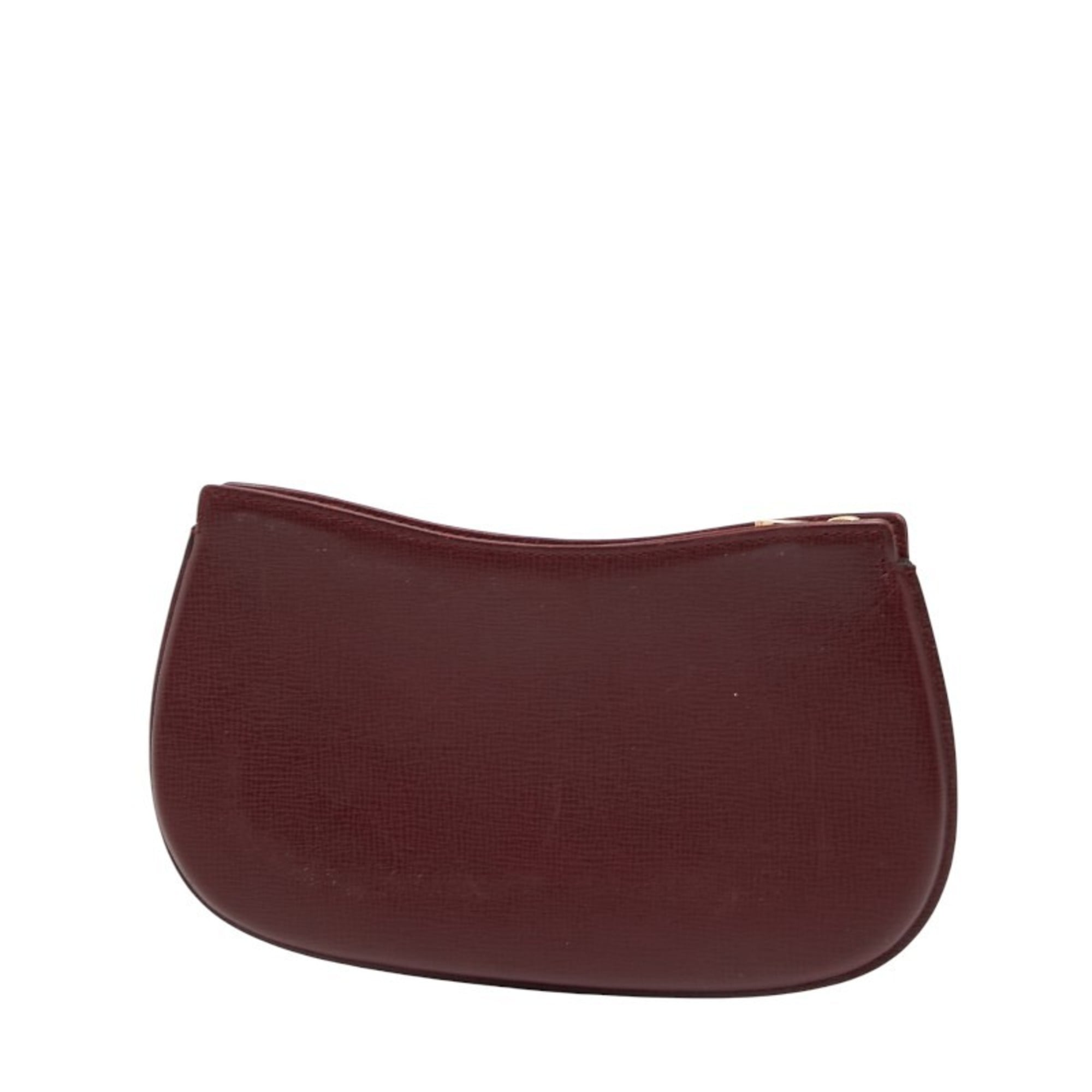 Cartier Bordeaux Wine Red Leather Pouch (Pre-Owned)