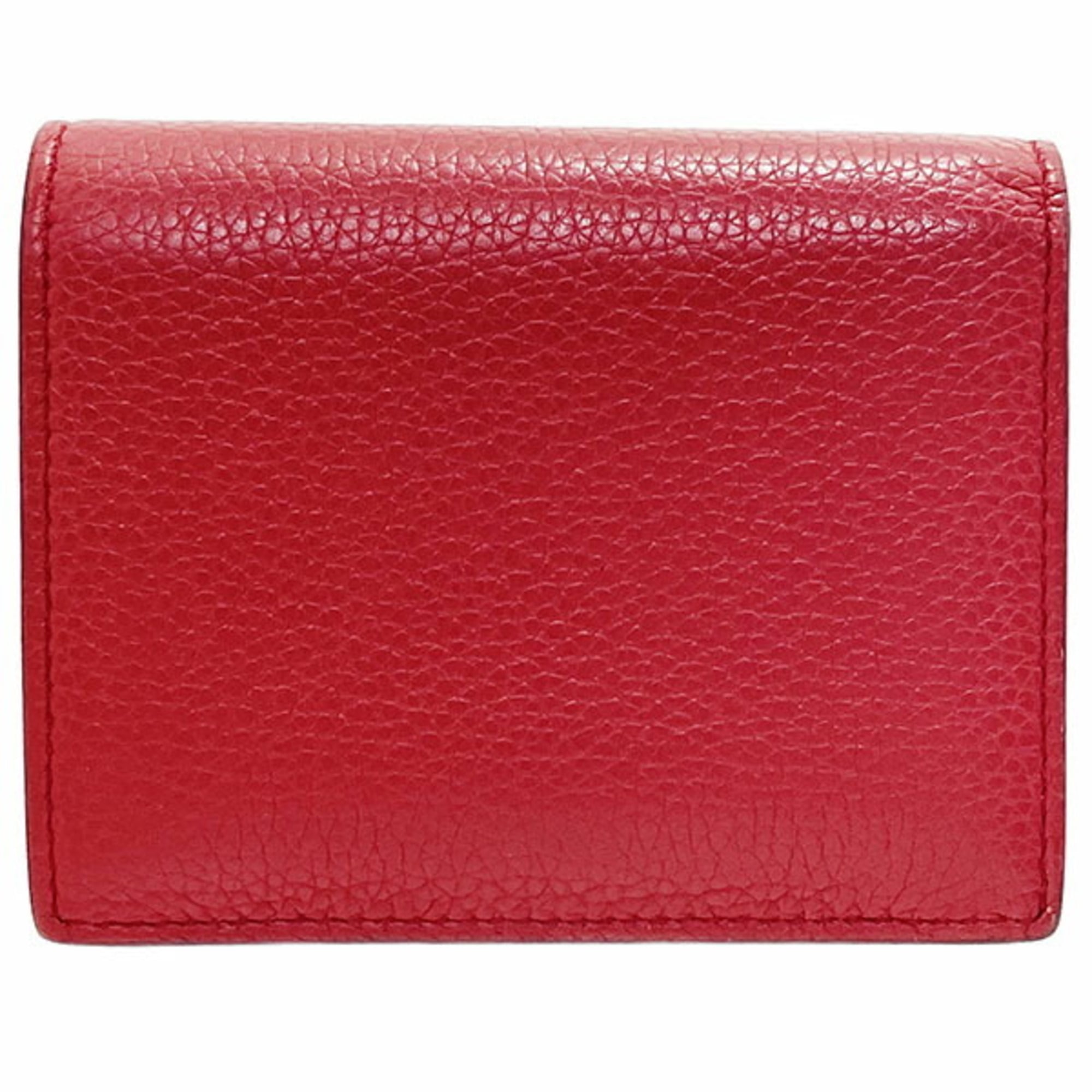 Prada Navy Red Color Leather Wallet (Bi-Fold) (Pre-Owned)