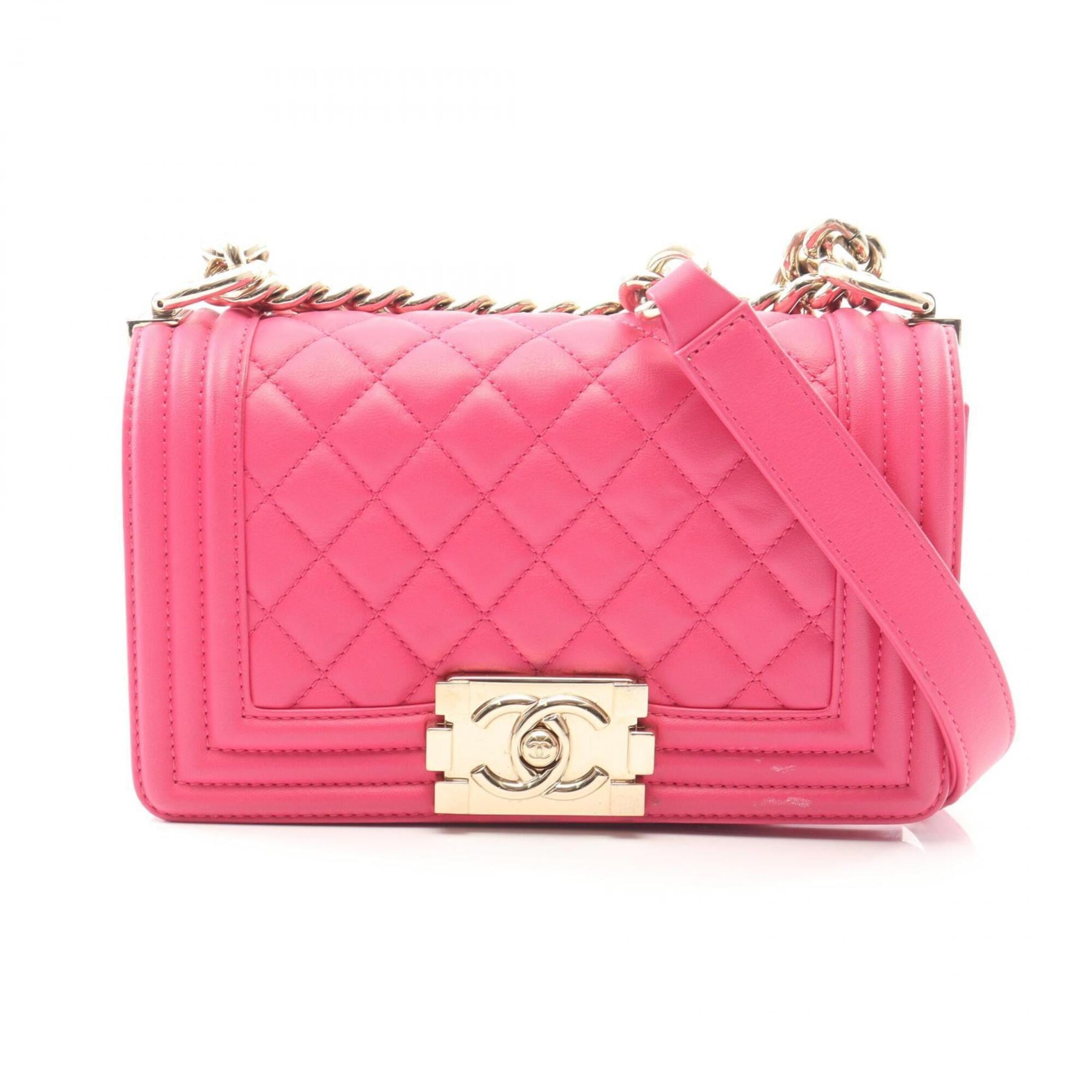 Chanel Pink Leather Handbag Shoulder Bag (Pre-Owned)