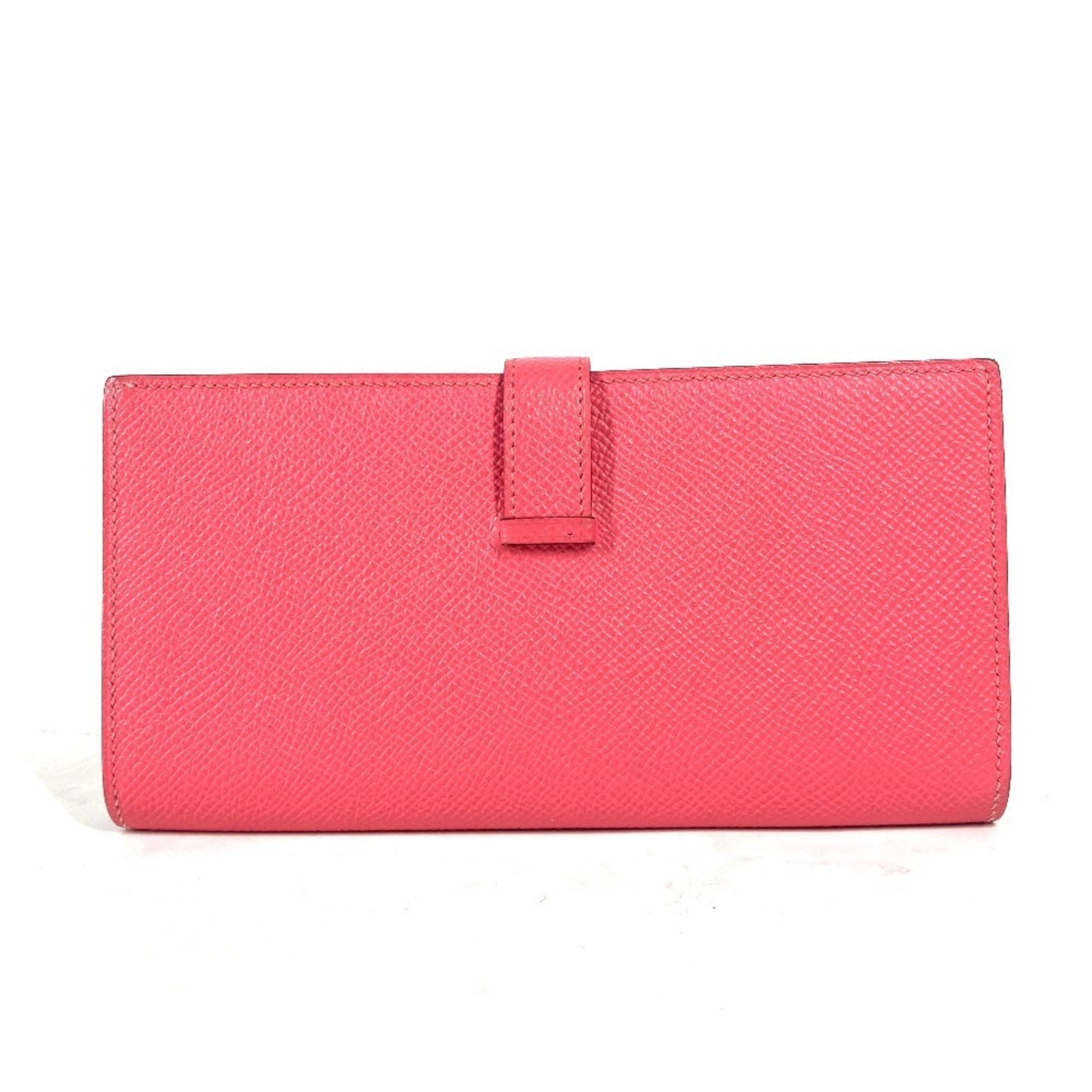 Hermes Pink Epsom Leather Long Wallet (Bi-Fold) (Pre-Owned)