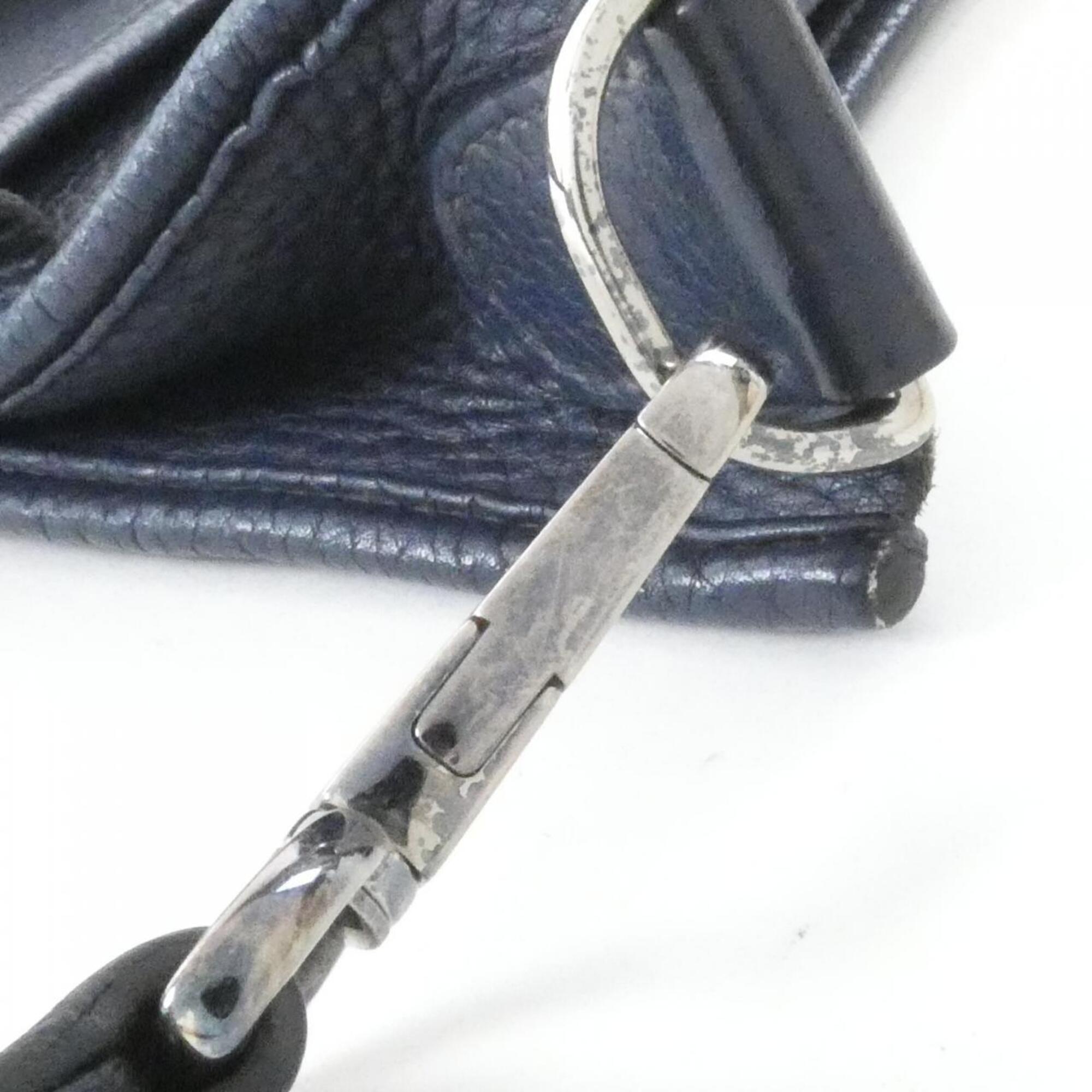 Hermes Blue Taurillon Clemence Leather Shoulder Bag (Pre-Owned)