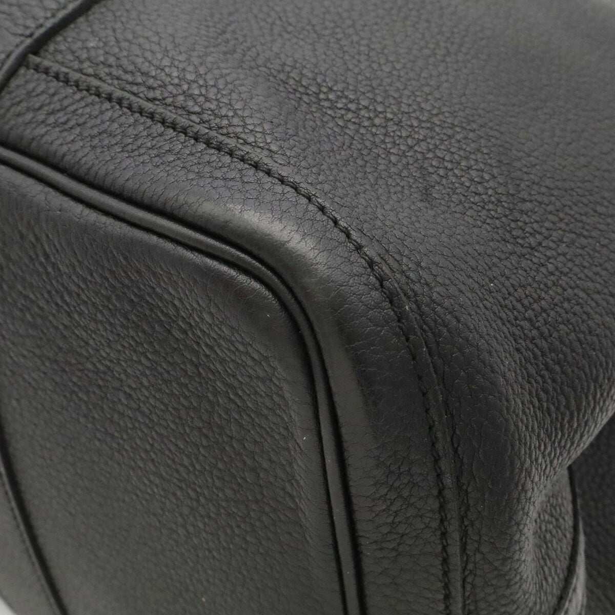 Hermes Black Leather Handbag Tote Bag (Pre-Owned)