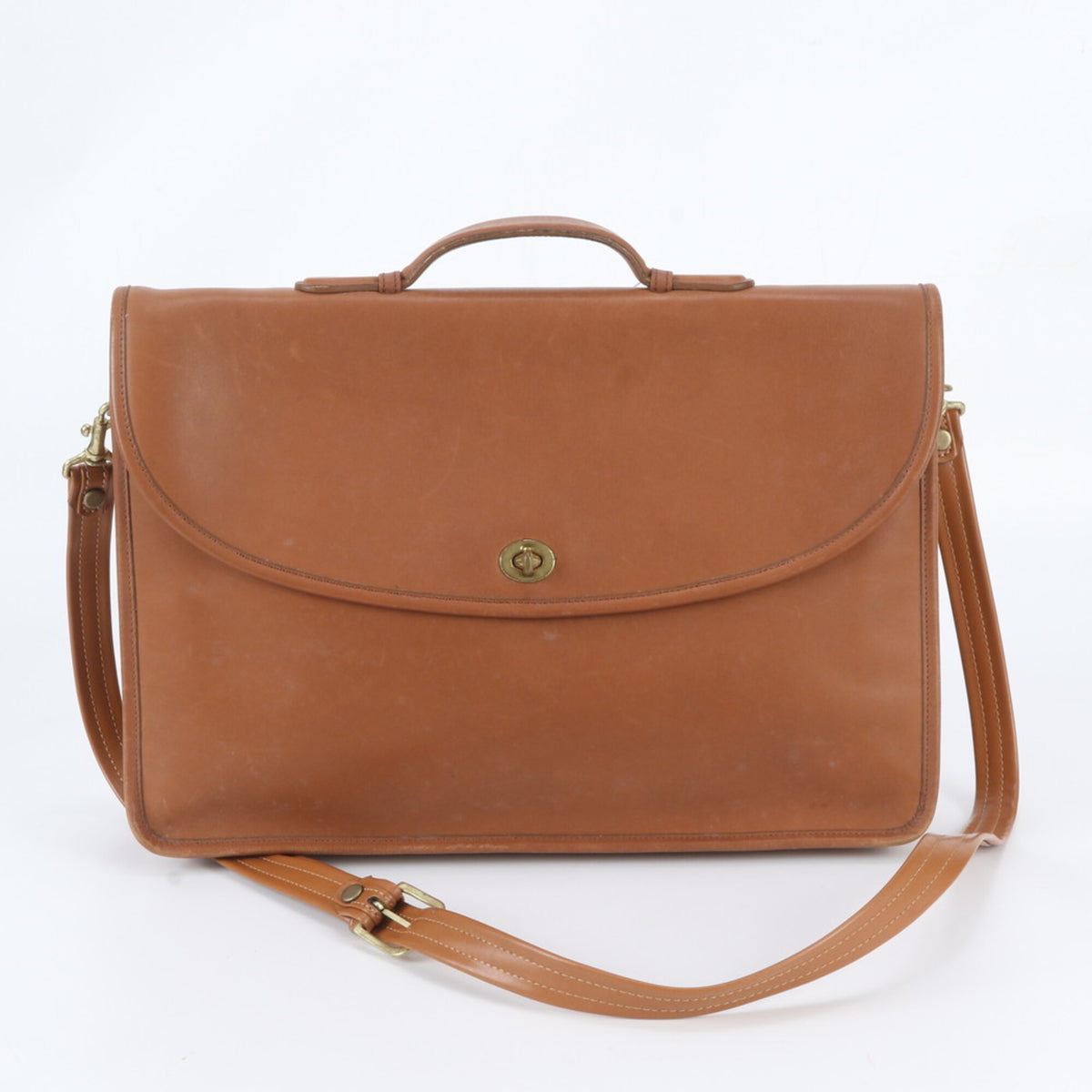 Coach Brown Leather Shoulder Bag Tote Bag (Pre-Owned)
