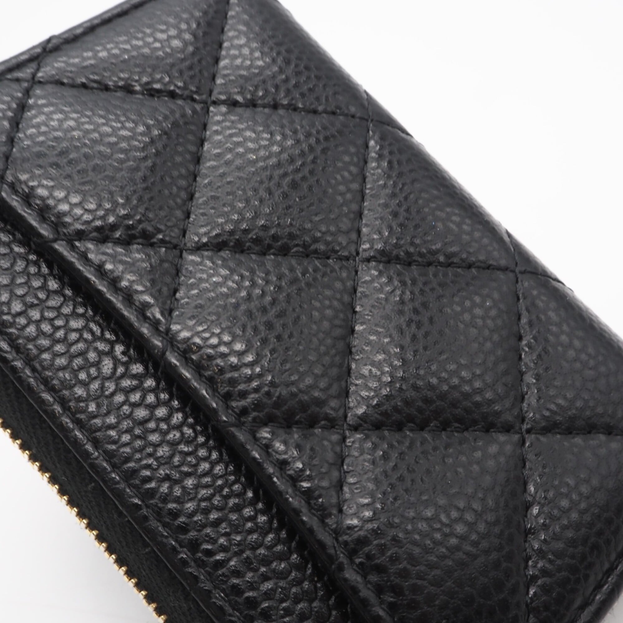 Chanel Black Grained Calfskin Coin Purse/Coin Case (Pre-Owned)