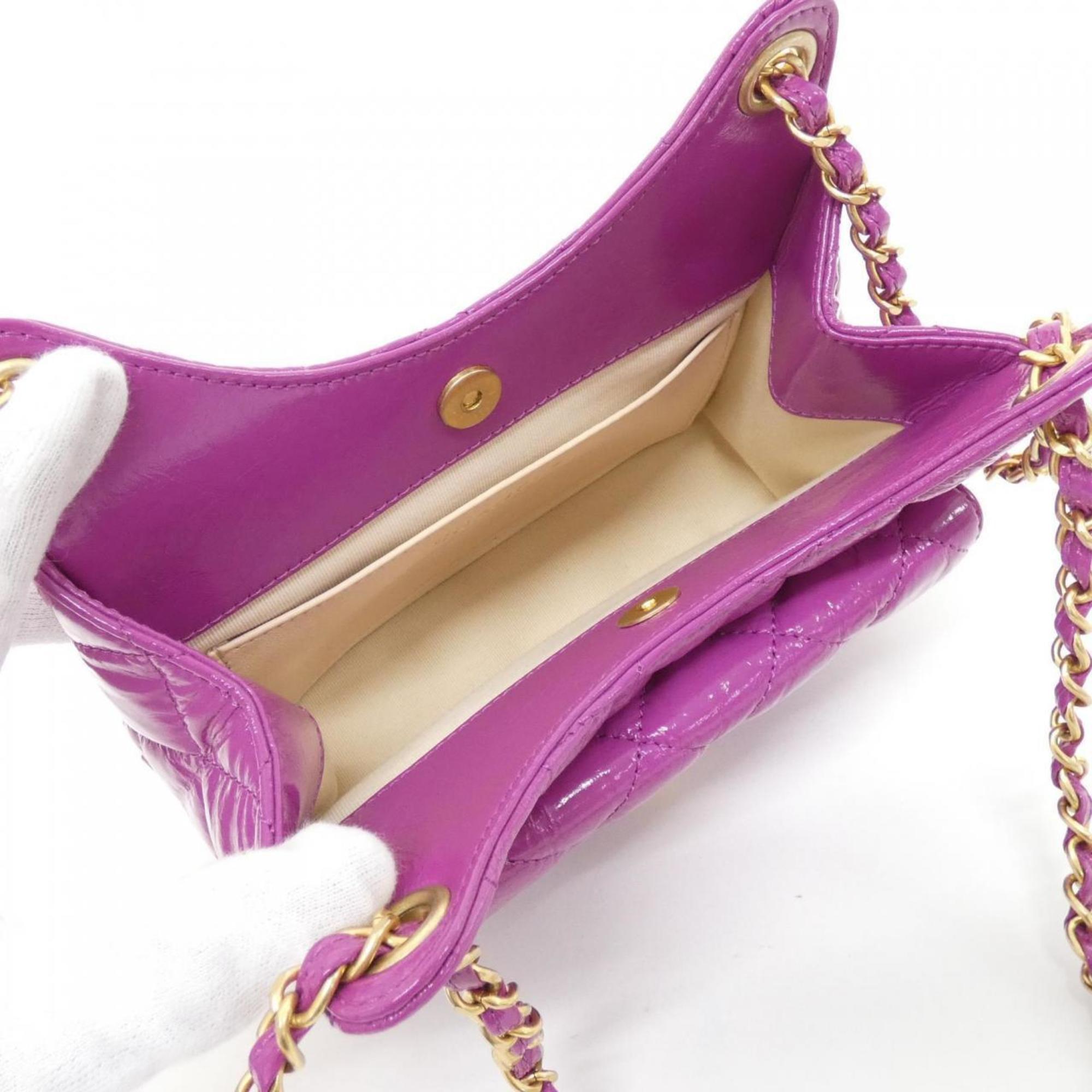 Chanel Purple Leather Shoulder Bag (Pre-Owned)