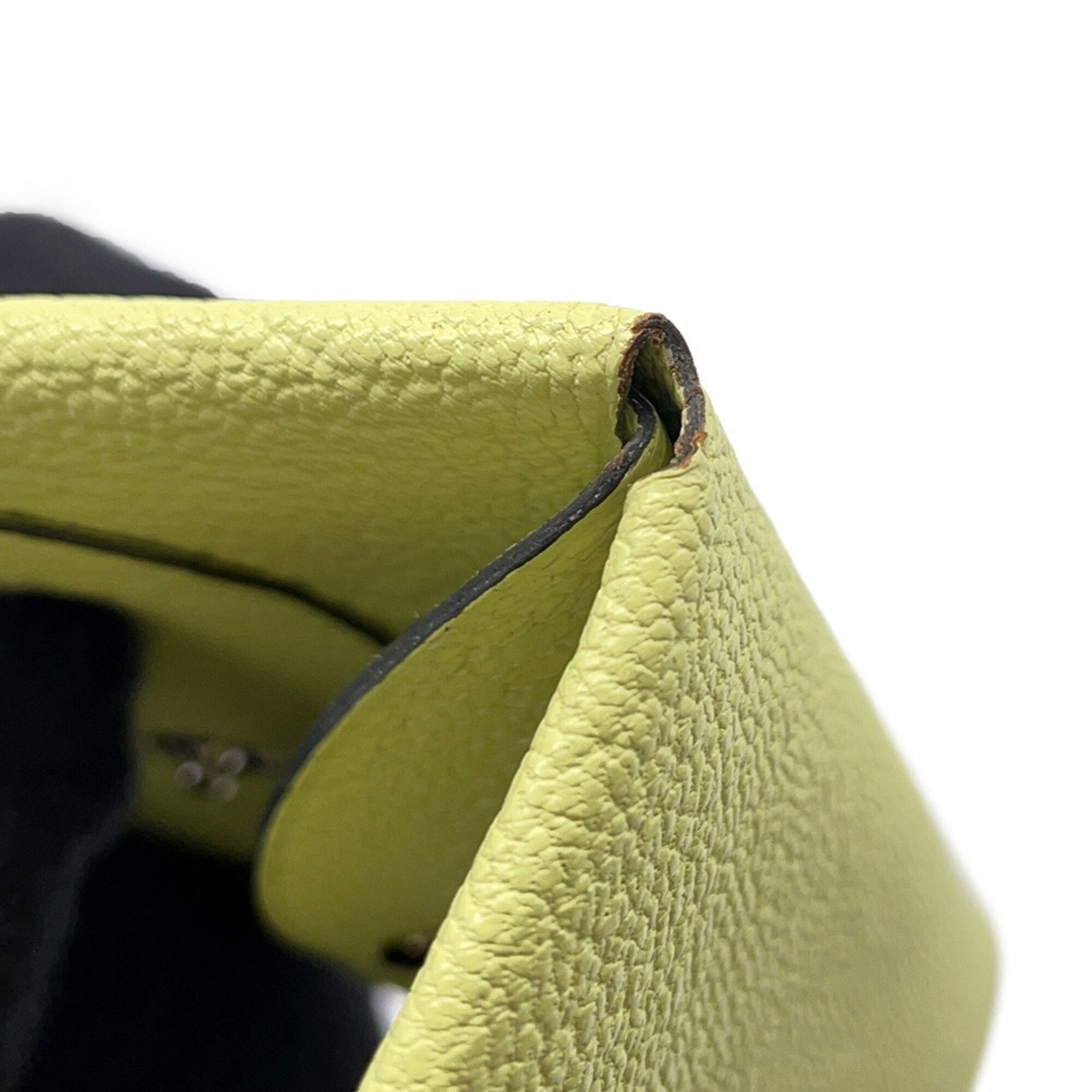 Hermes Lime Chevre Myzore Leather Coin Purse/Coin Case (Pre-Owned)