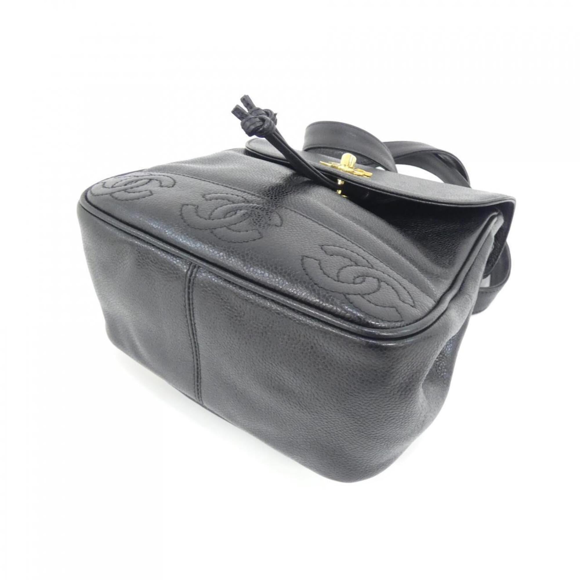 Chanel Black Grained Calfskin Backpack (Pre-Owned)