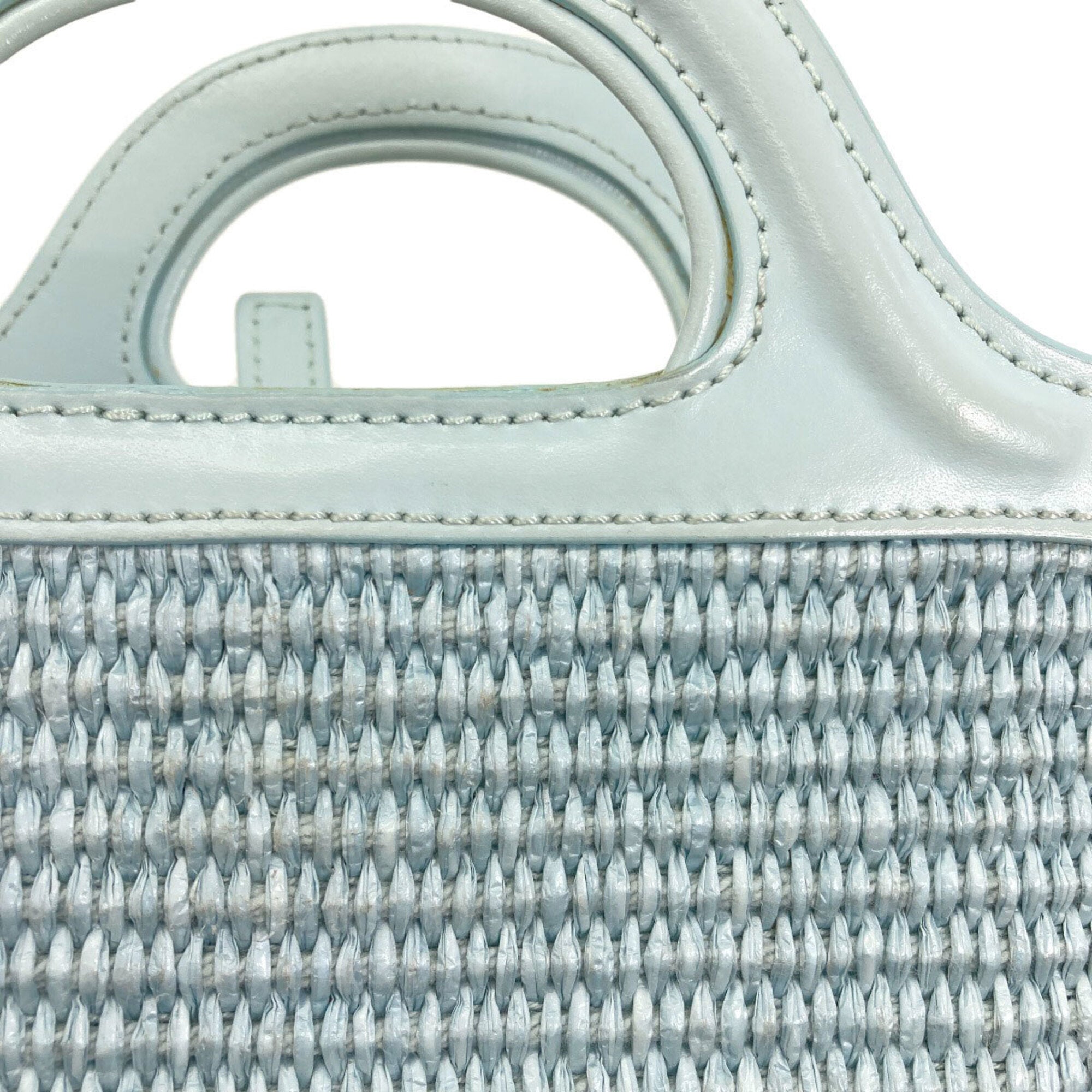 Marni Light Blue Raffia Leather Handbag (Pre-Owned)