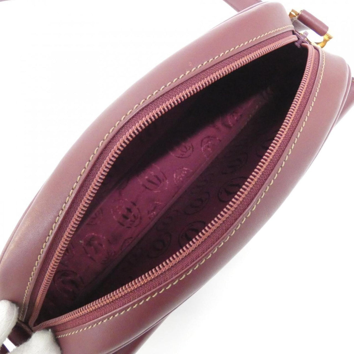 Cartier Bordeaux Leather Shoulder Bag (Pre-Owned)