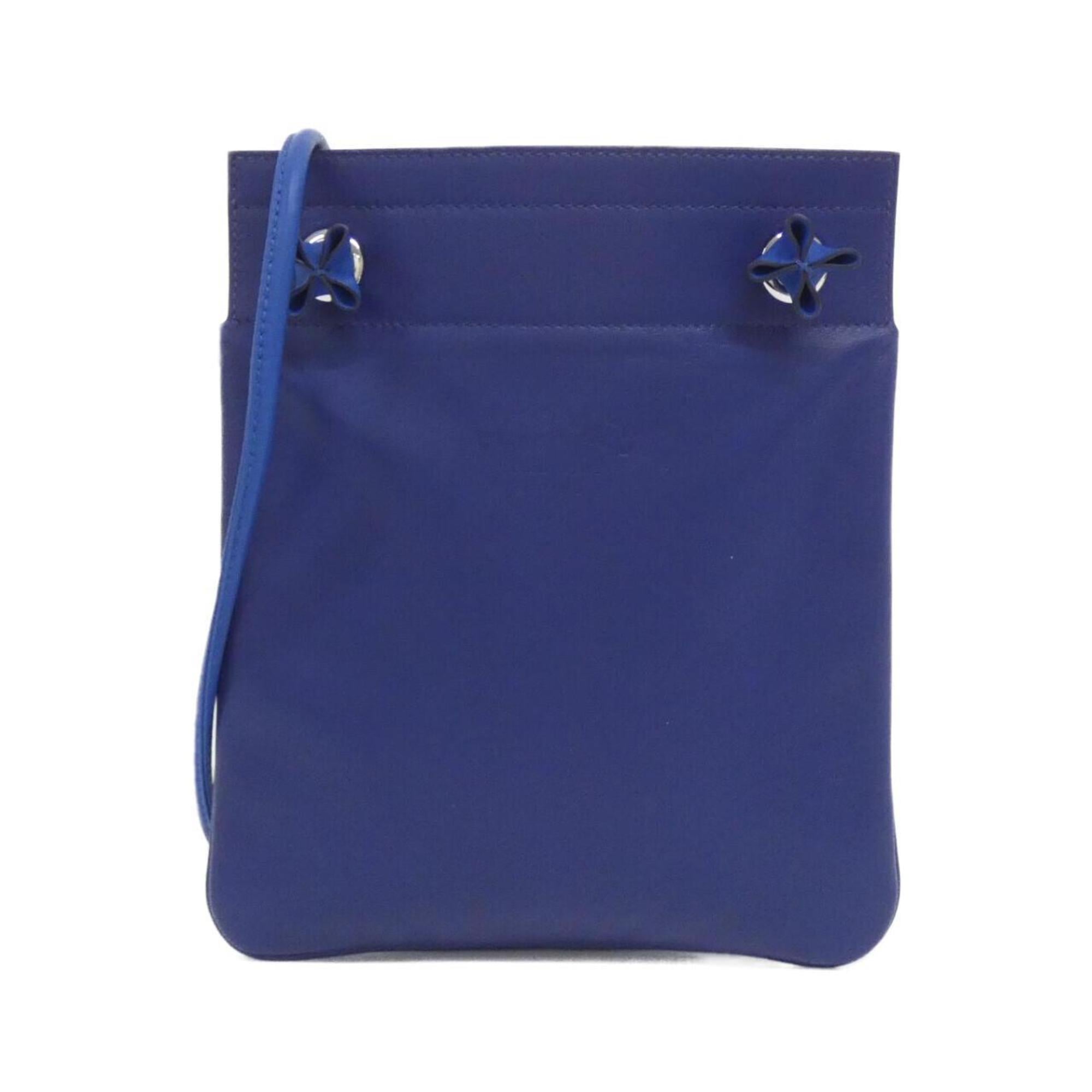 Hermes Blue Agneau Milo Shoulder Bag (Pre-Owned)
