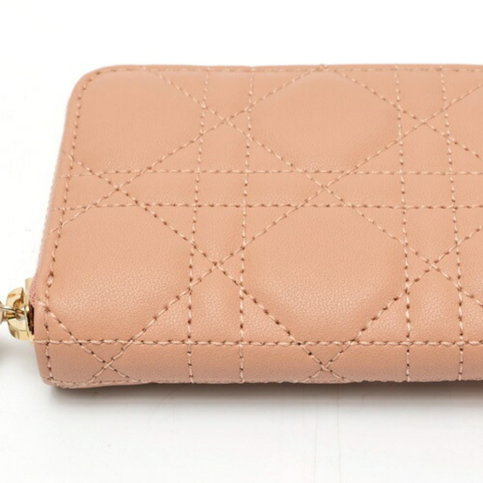 Christian Dior Lady Dior Leather Coin Purse/Coin Case (Pre-Owned)