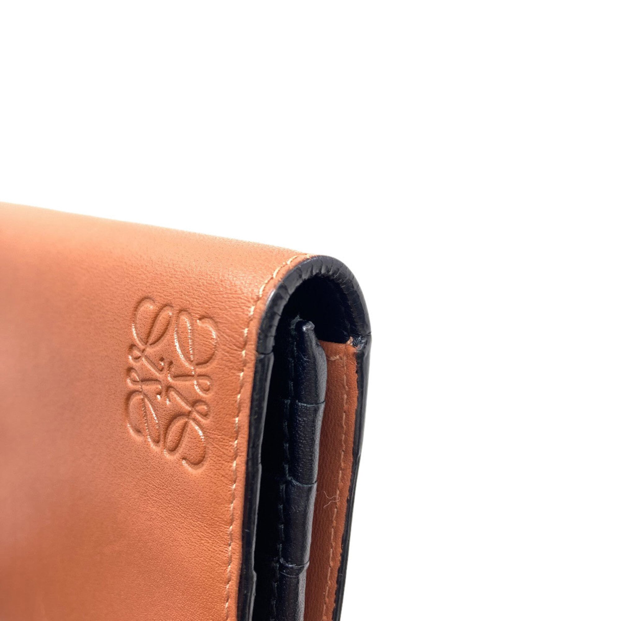 Loewe Brown Leather Long Wallet (Bi-Fold) (Pre-Owned)