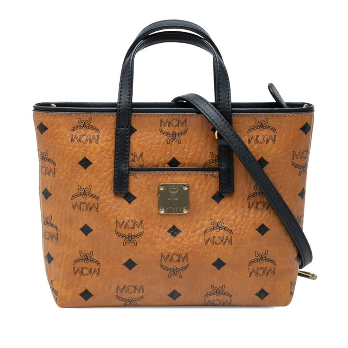 Mcm Black Brown Pvc Handbag Shoulder Bag (Pre-Owned)