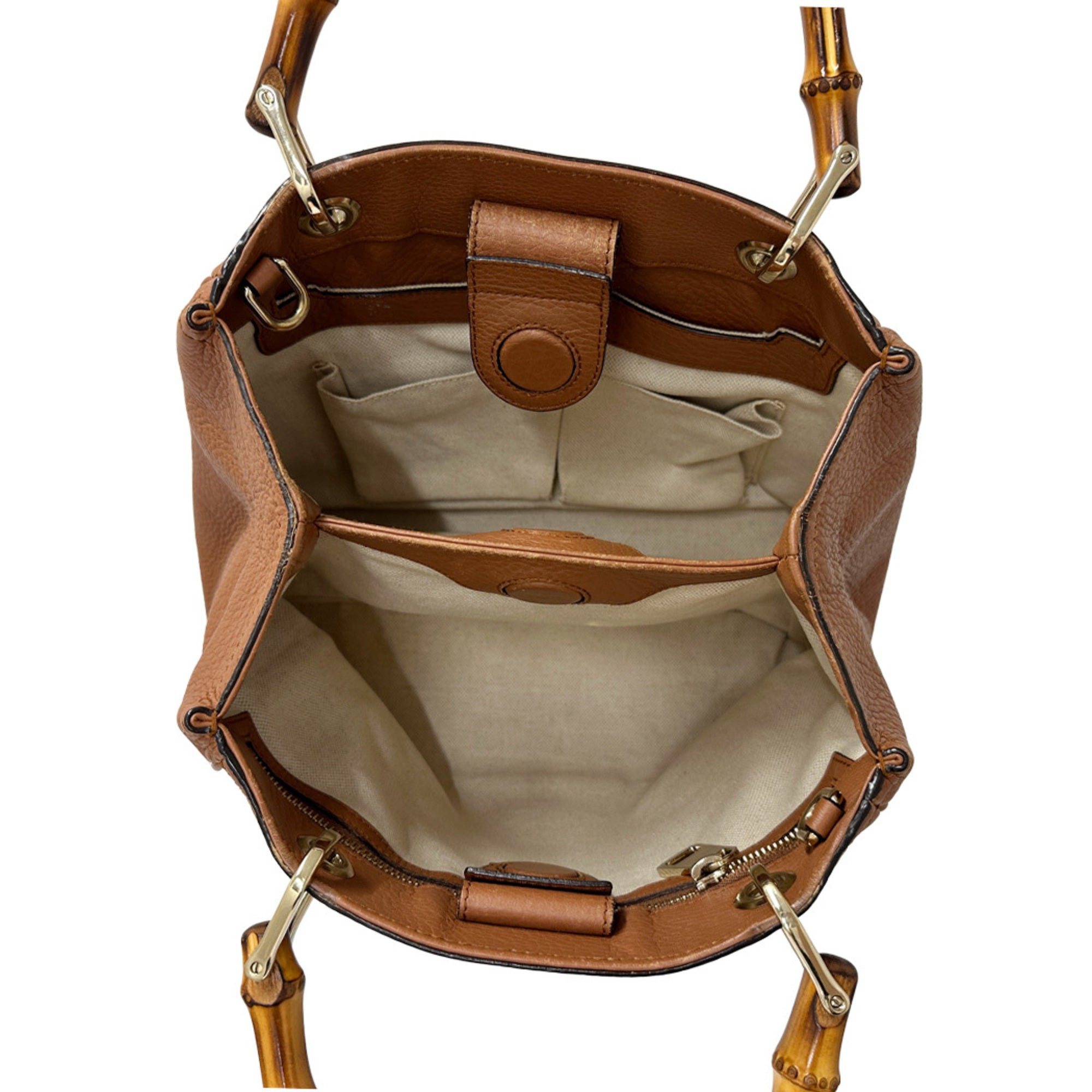 Gucci Brown Bamboo Handbag Shoulder Bag (Pre-Owned)