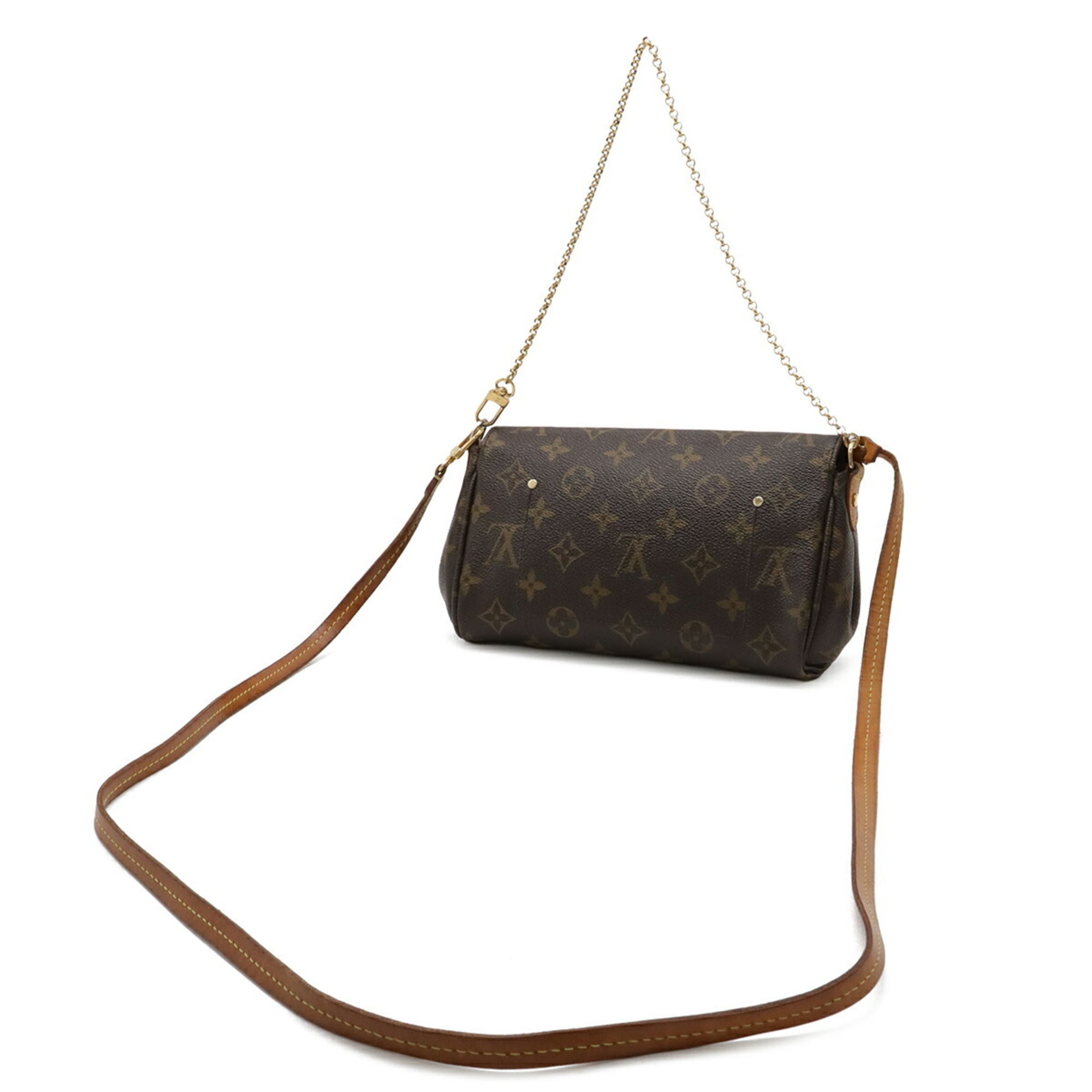 Louis Vuitton Brown Monogram Canvas Clutch Bag Pouch Shoulder Bag (Pre-Owned)