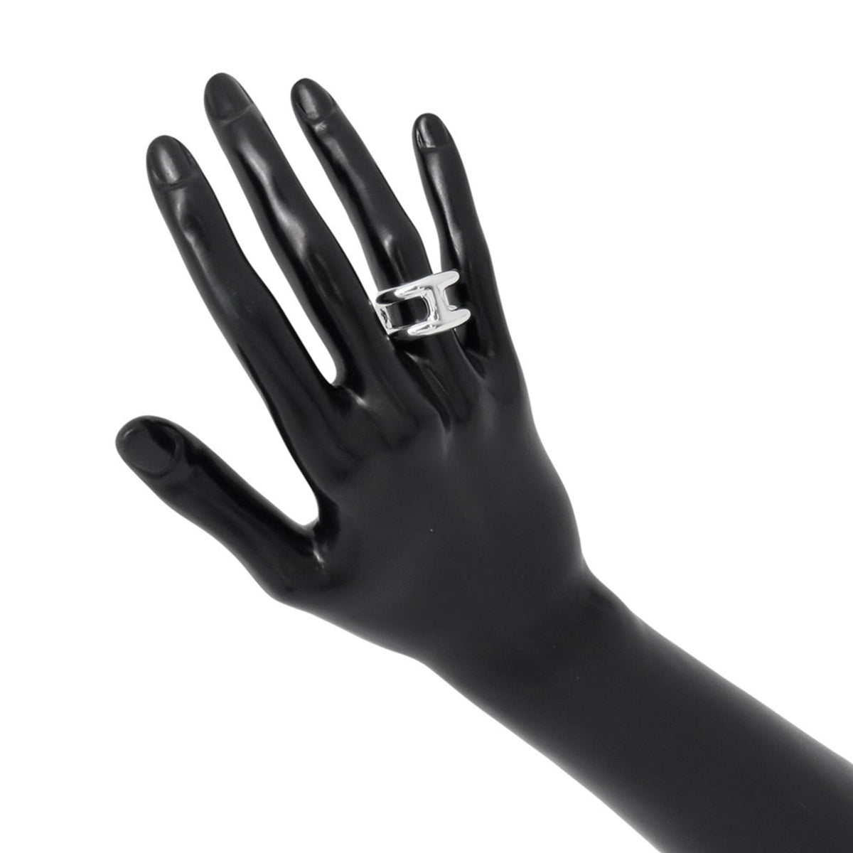 Hermes Silver 925 Band Ring (Pre-Owned)