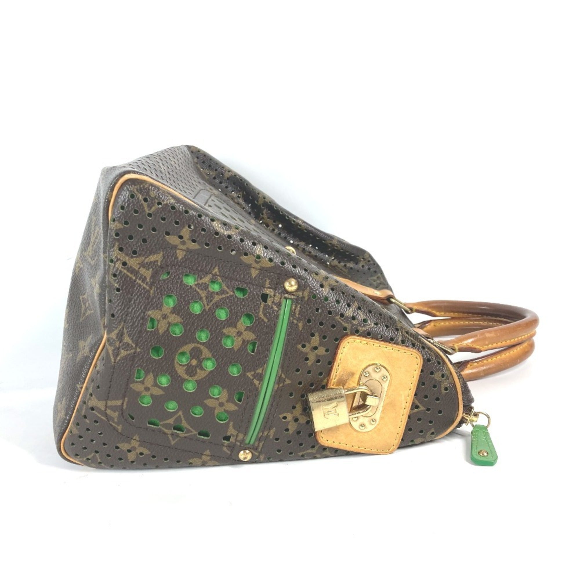 Louis Vuitton Brown Green Monogram Boston Bag Handbag (Pre-Owned)