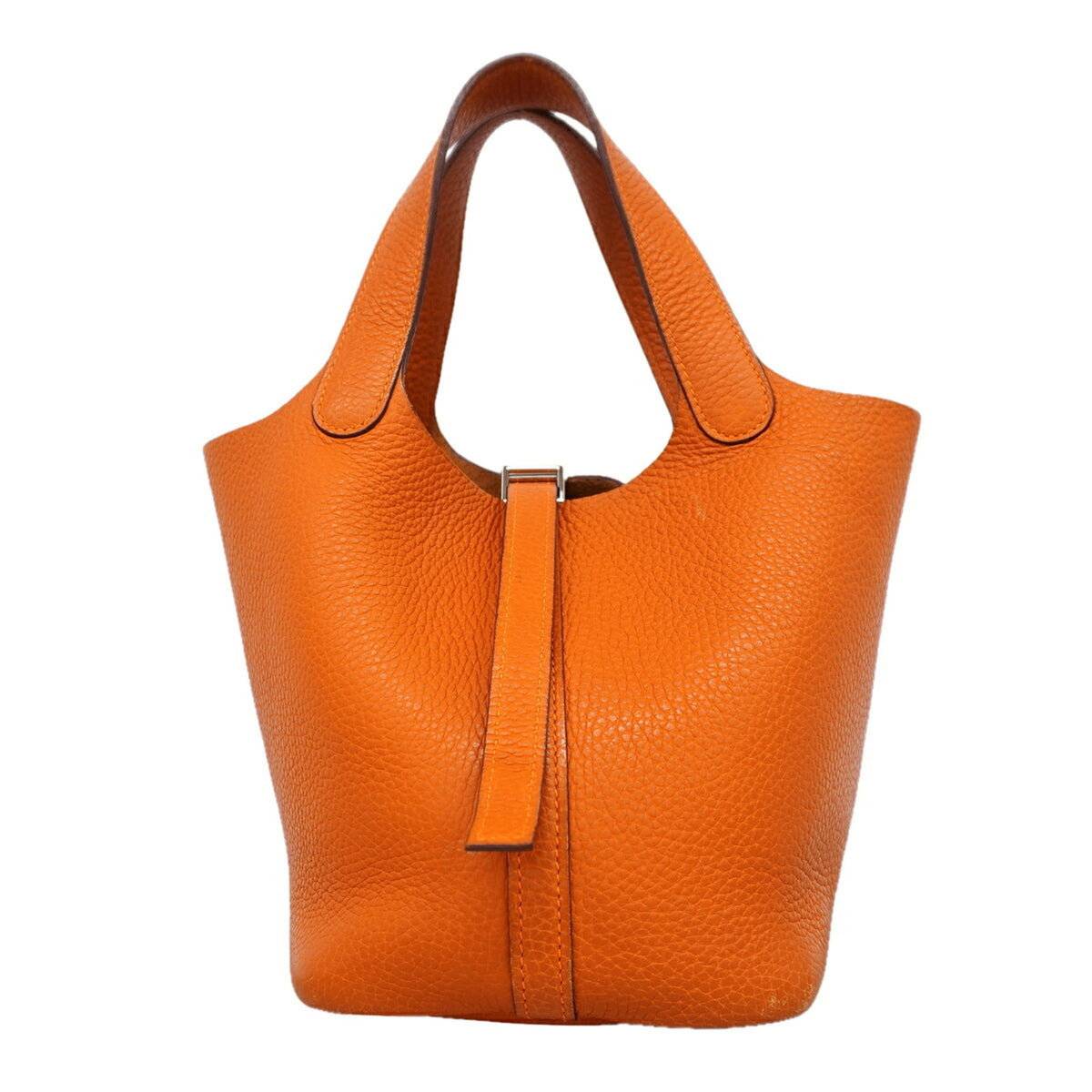 Hermes Orange Taurillon Clemence Leather Handbag (Pre-Owned)