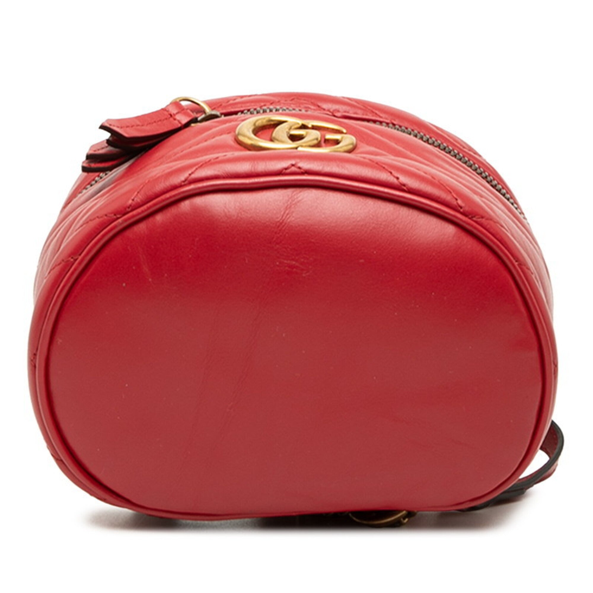 Gucci Gg Marmont Red Color Leather Backpack (Pre-Owned)