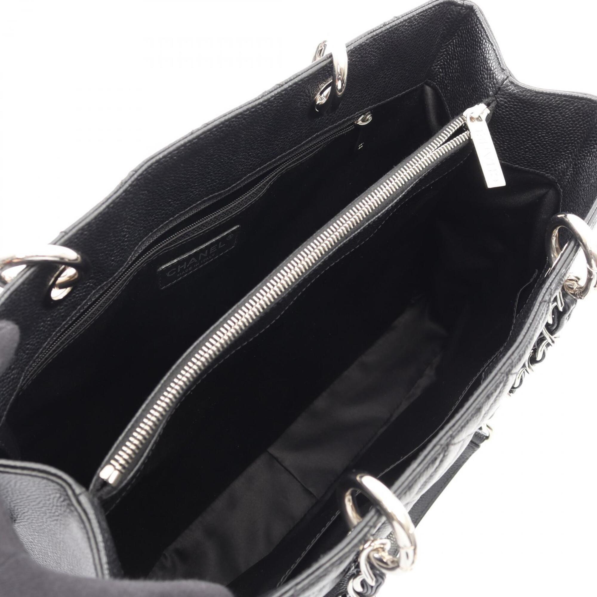 Chanel Black Leather Handbag Tote Bag (Pre-Owned)
