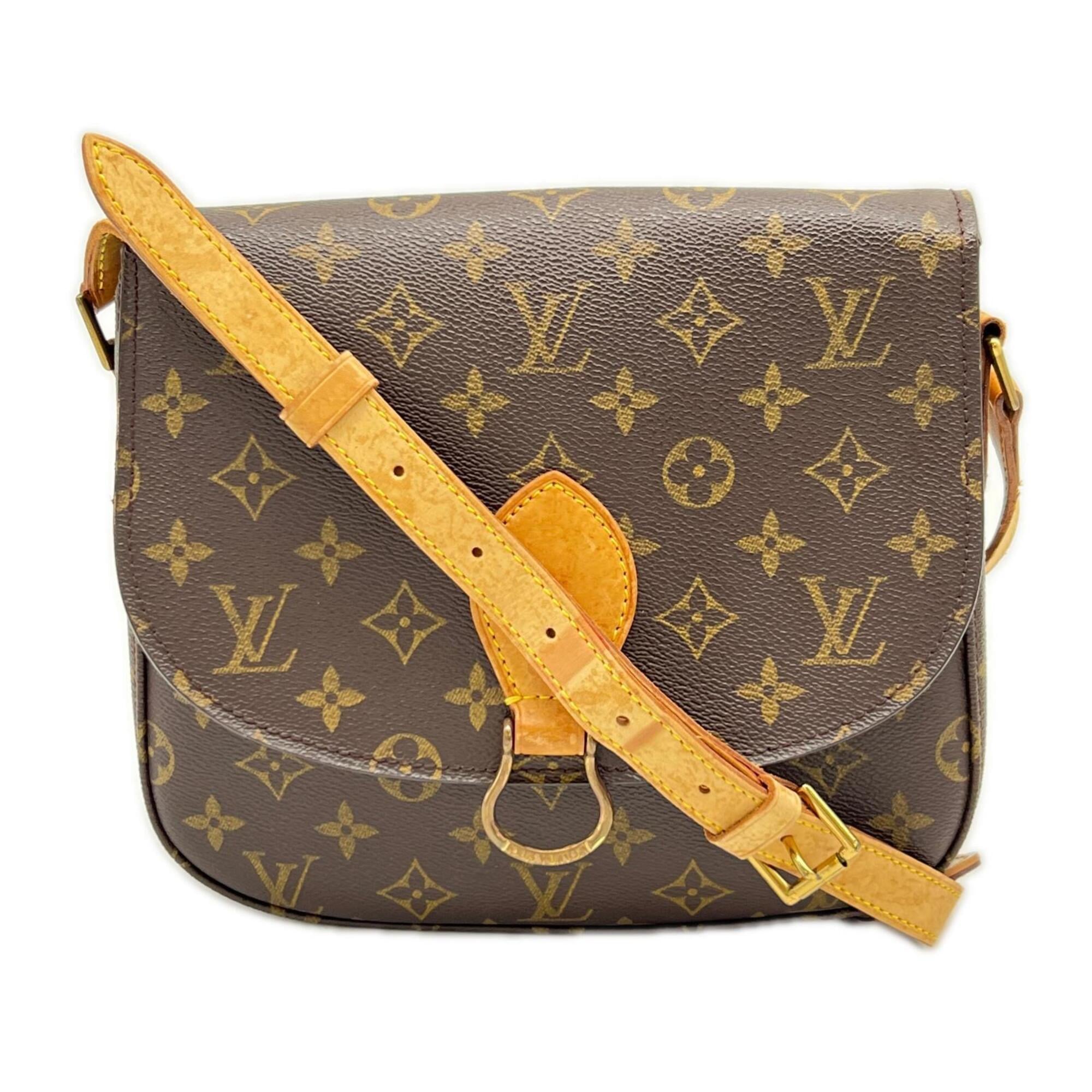 Louis Vuitton Monogram Beige Brown Coated Canvas Leather Shoulder Bag (Pre-Owned)
