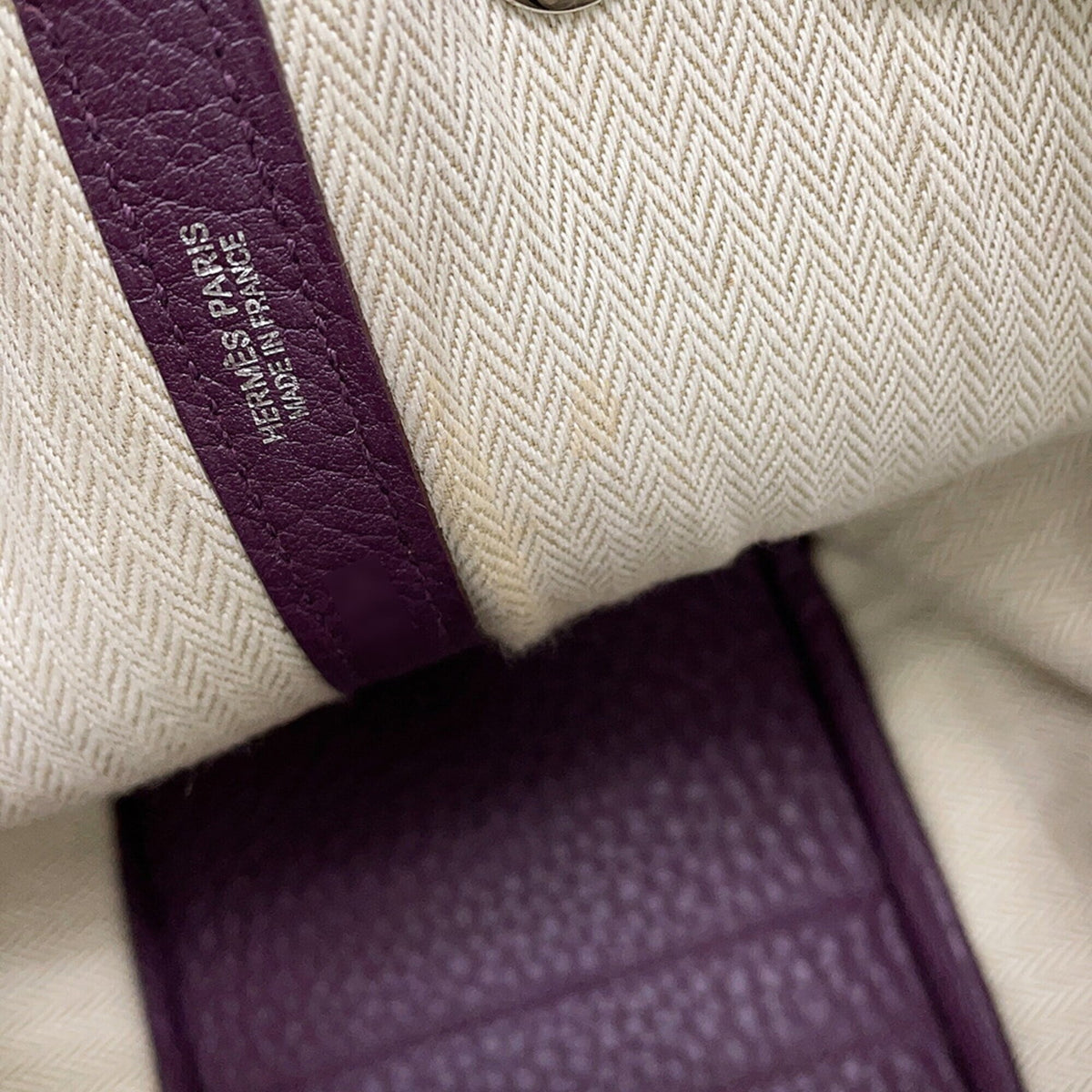 Hermes Cassis Buffalo Leather Handbag Tote Bag (Pre-Owned)