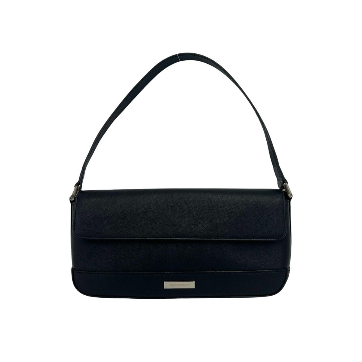 Burberry Black Leather Handbag Shoulder Bag (Pre-Owned)