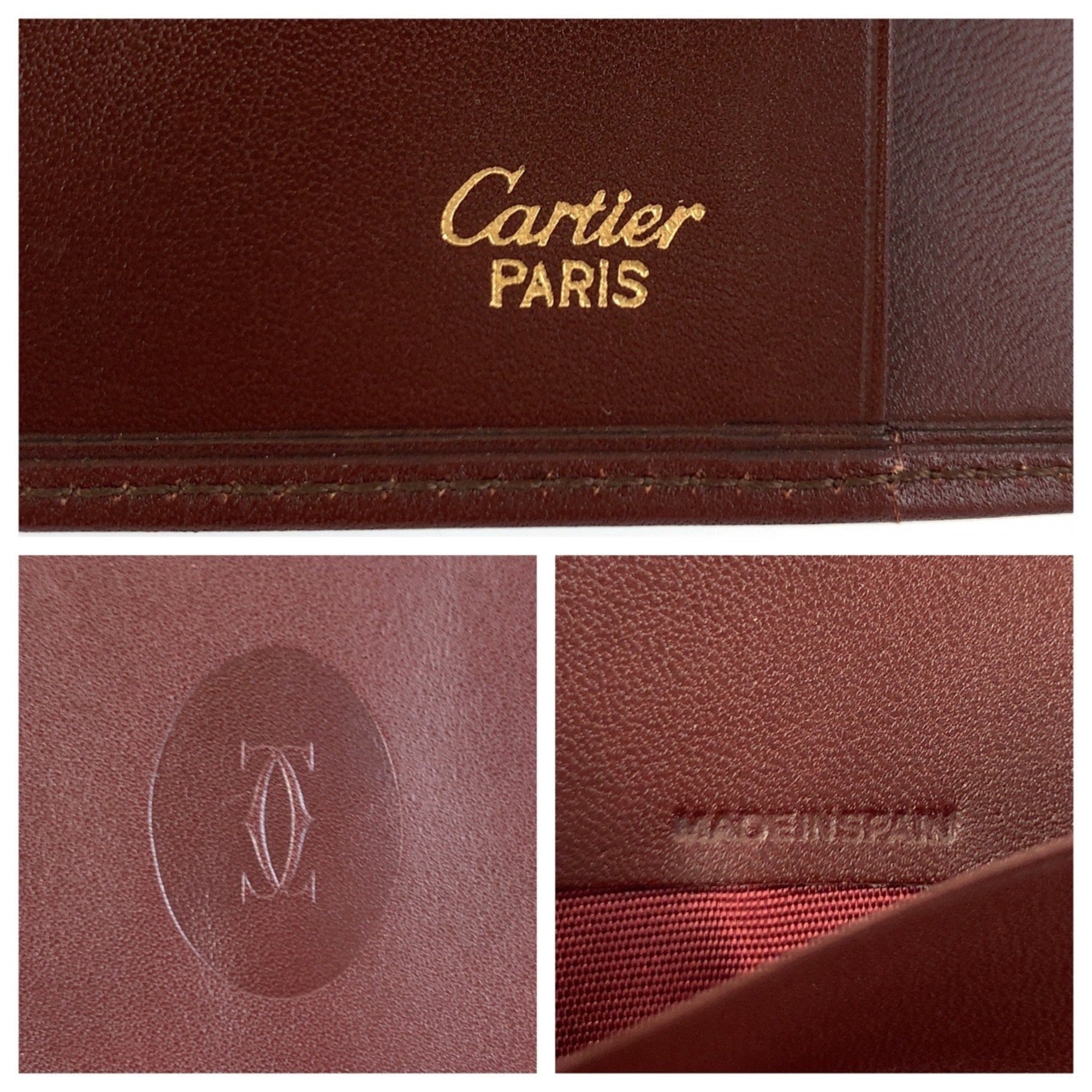 Cartier Bordeaux Leather Money Clip (Pre-Owned)