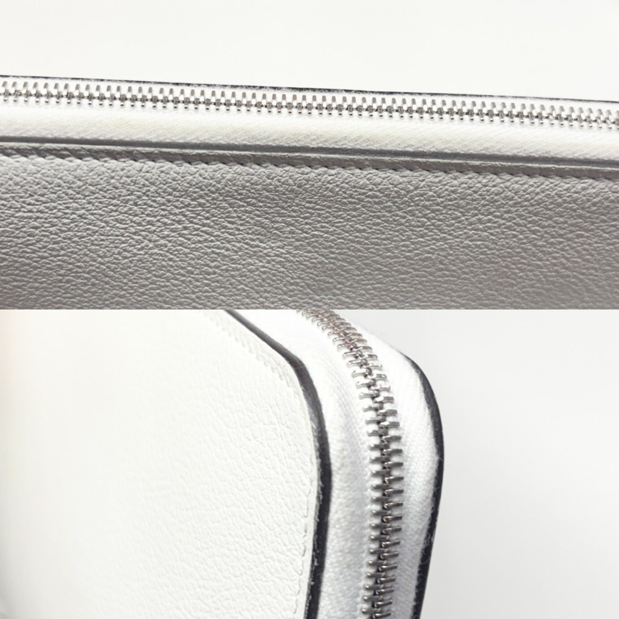 Hermes White Leather Long Wallet (Bi-Fold) (Pre-Owned)