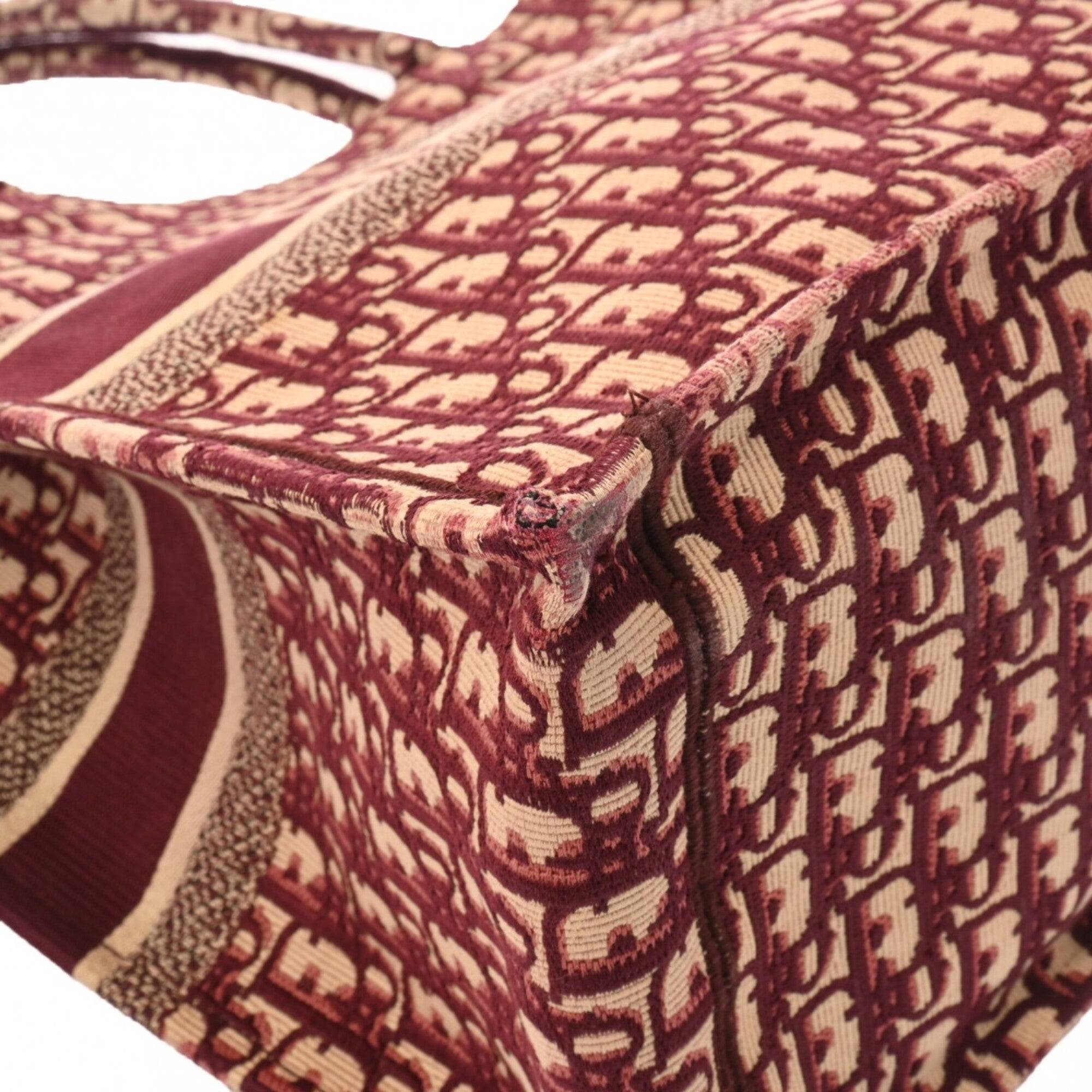 Christian Dior Bordeaux Canvas Handbag (Pre-Owned)
