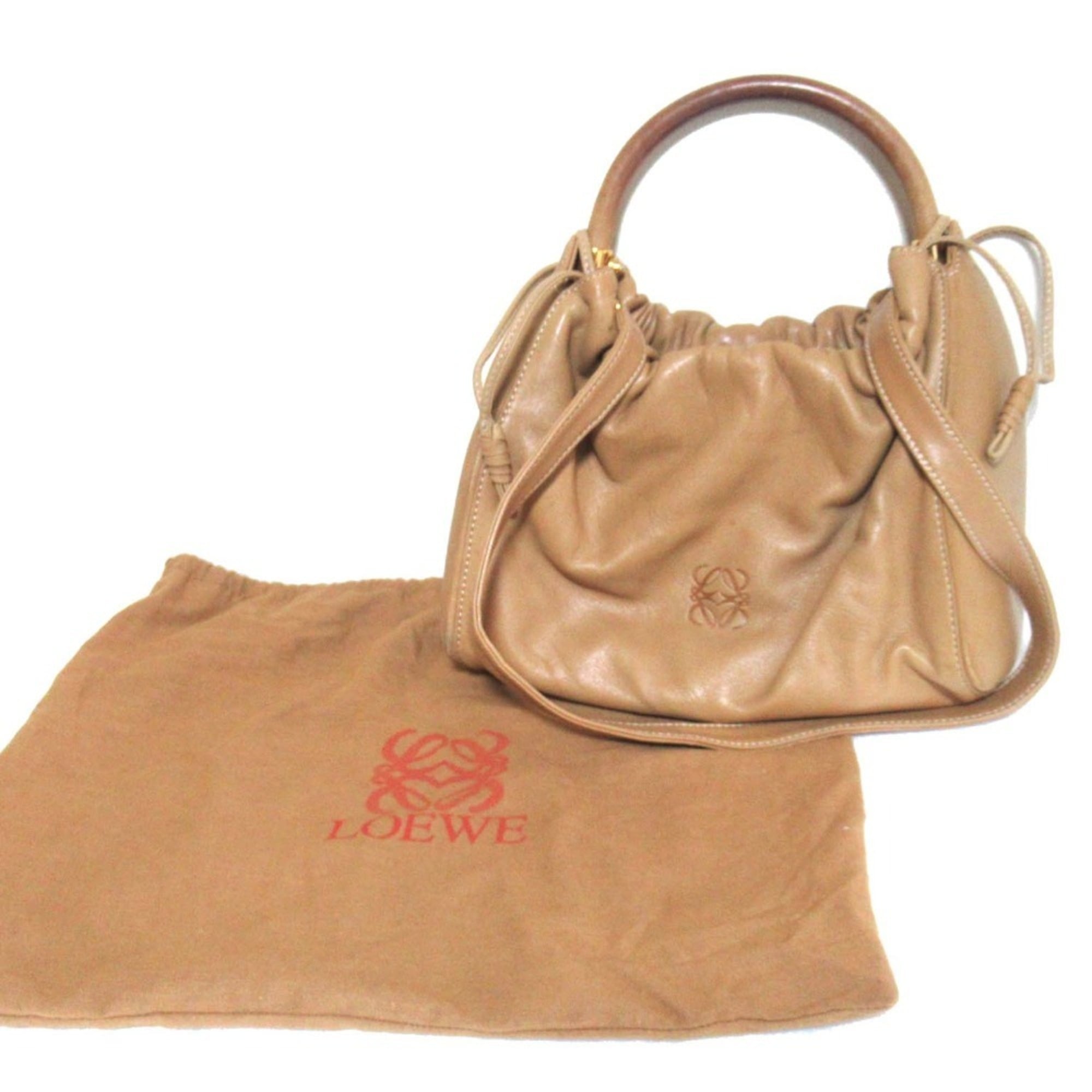 Loewe Beige Nappa Leather Leather Handbag Shoulder Bag (Pre-Owned)